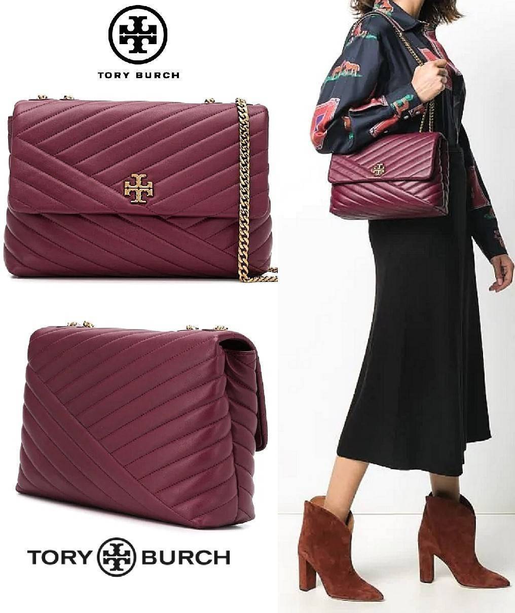 OUTLET ของแท้ 💯% 】Tory Burch Factory Outlet Quilted Chain Crossbody Sling Bag กระเป๋าสะพายรุ่นแนะนำจาก Tory Burch Factory วัสดุหนังแกะสังเคราะห์ขึ้นลายริ้วหนังนิ่มสวยอยู่ทรง ดีไซน์ยอดนิยมสวยน่าใช้