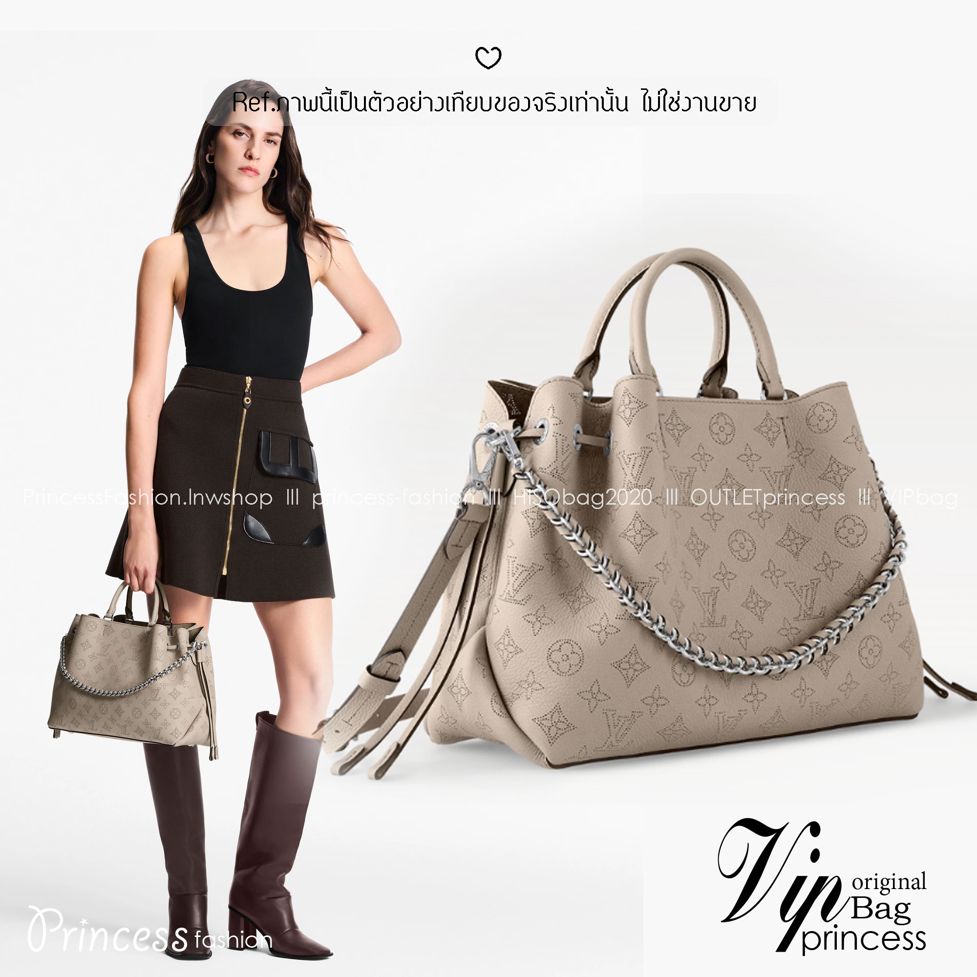 VIP ORI หนังแท้ | เกรดดีสุด LV Bella Tote Bag กระเป๋าทรงโท้ทผสานดีไซน์ทรงบัคเก็ตสุดคลาสสิก ฉลุลายโลโก้แต่งดีเทลจับจีบอย่างพิถีพิถัน หนังแท้สัมผัสนุ่มโทนสีเทาเรียบหรูสง่างาม