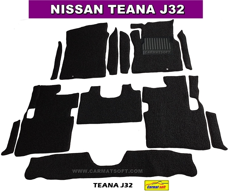 พรมดักฝุ่นไวนิล NISSAN TEANA J32 ปี2009-13 สีดำ เต็มคัน สวยงาม เข้ารูป12ชิ้น