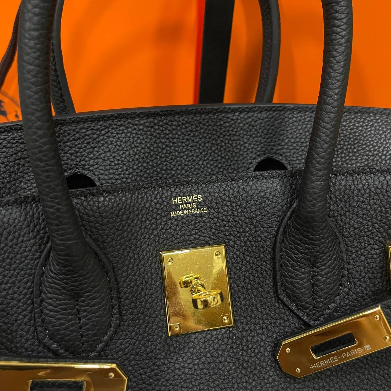 หนังแท้ Hermes BIRKIN 25CM epsom in MAUVSSYLESTE COLOR FULL HANDMADE GOLD HARDWARE เกรดออริจินอล ภาพสินค้าถ่ายจากงานขายจริง