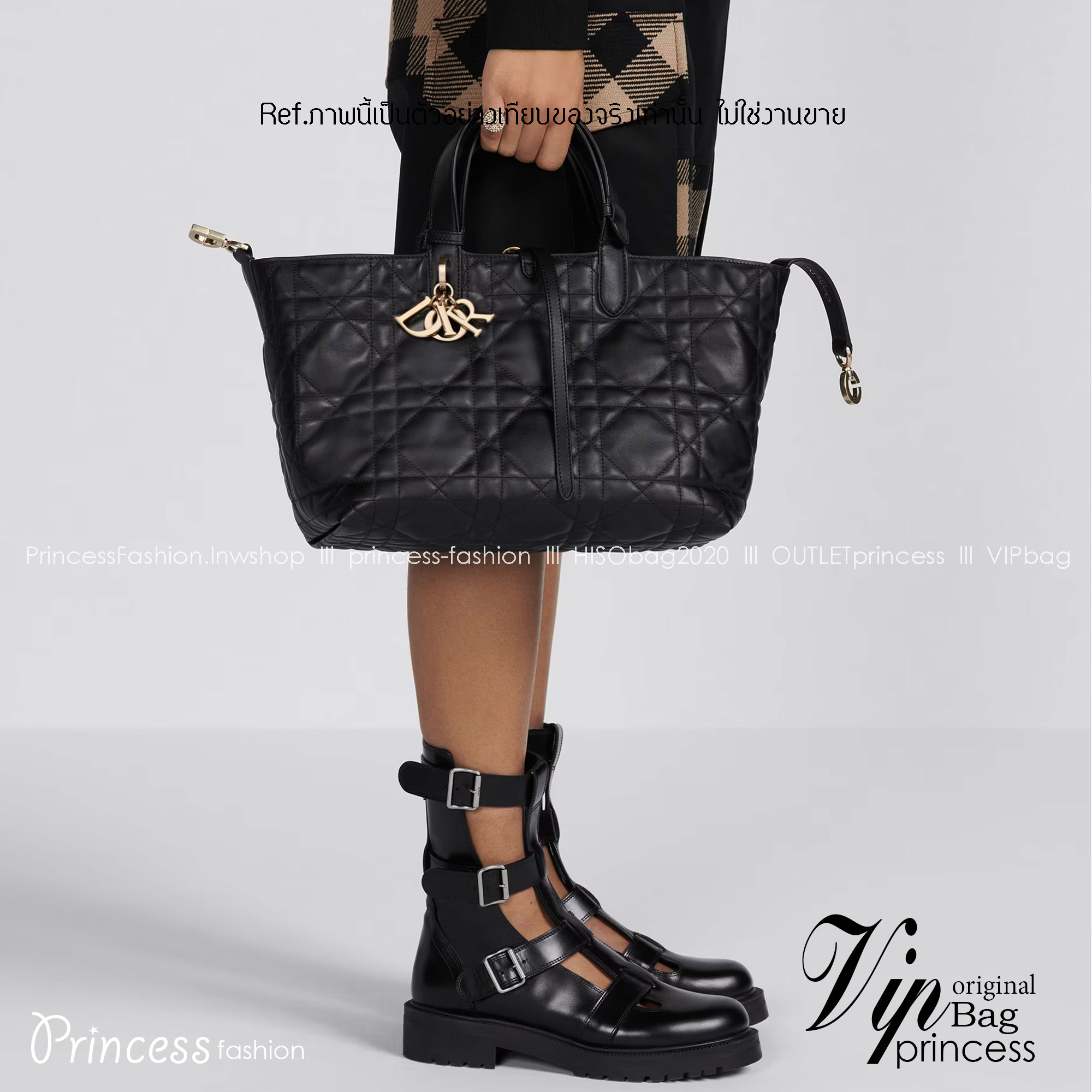 MEDIUM 30cm DIOR TOUJOURS BAG Macrocannage Calfskin / DIOR Tote Bag ออริ 1:1 พร้อมส่ง 5 สี กระเป๋าสะพายทรงโท้ท จุของได้เต็มที่ รูปทรงคลาสสิค หนังสวย หรูหราเกินราคา