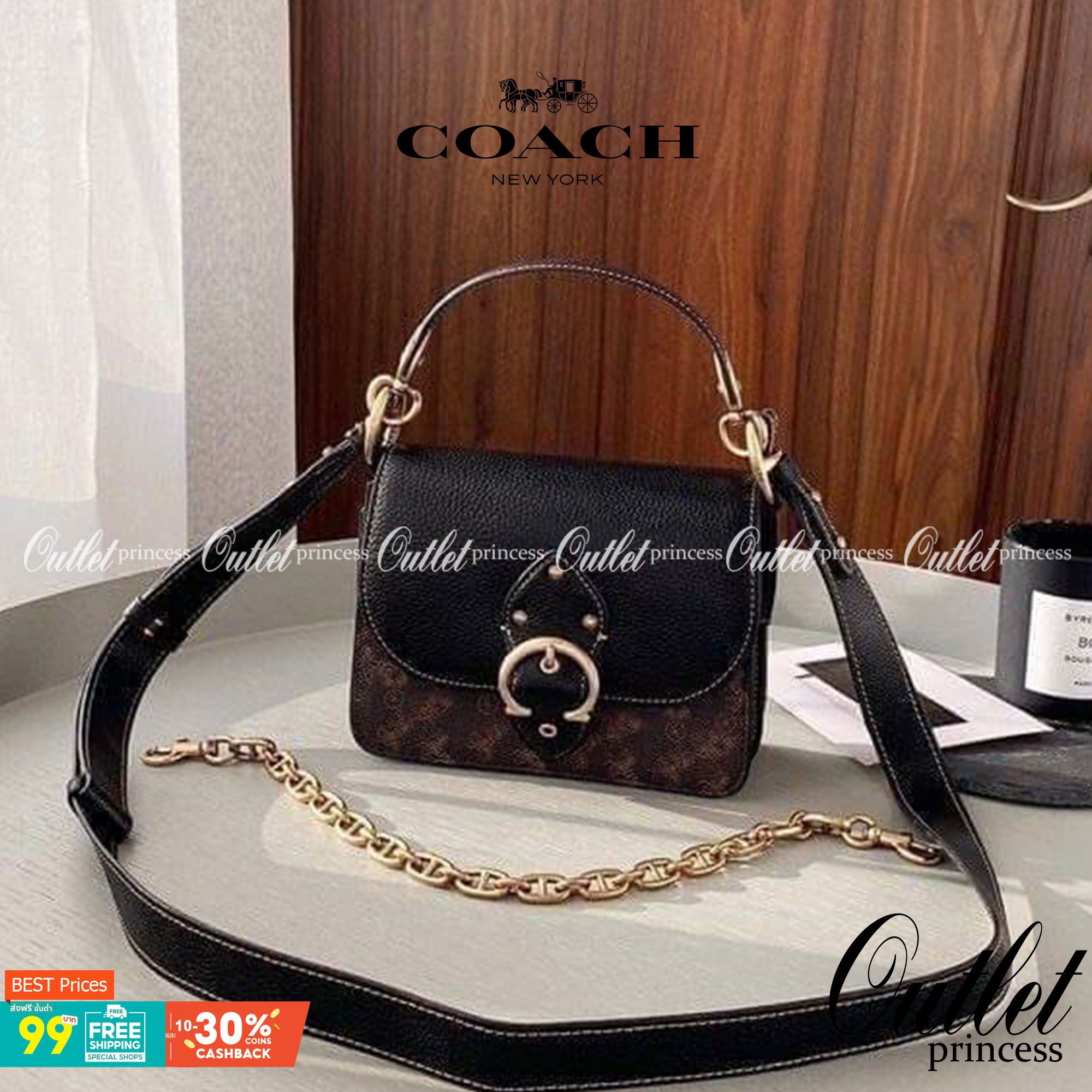 COACH 4503 BEAT SHOULDER BAG 18 with HORSE & CARRIAGE พร้อมส่งที่ไทย