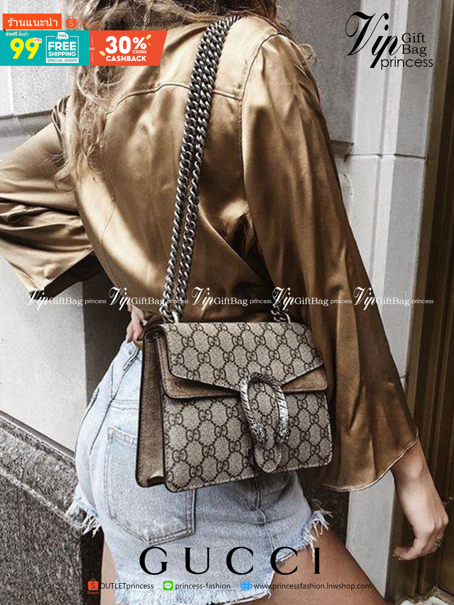 Gucci Mini Dionysus GG Shoulder Bag น้องมินิ ไซส์เล็กสุดเลิศ จัดให้แล้วจ้า!! ฮอตสุดไม่มีใครเกิน สวยจริงไม่ทิพย์!! GC CROSSBODY BAG WITH GWP สุดคุ้มกับกระเป๋าสะพายรุ่นที่สาวๆต้องไม่พลาด!! ดึงดูดและสะกดสายตาด้วยอะไหล่ดีเทลหรูรูปหัวสิงโต วัสดุหนังแคนวาส ทนทา