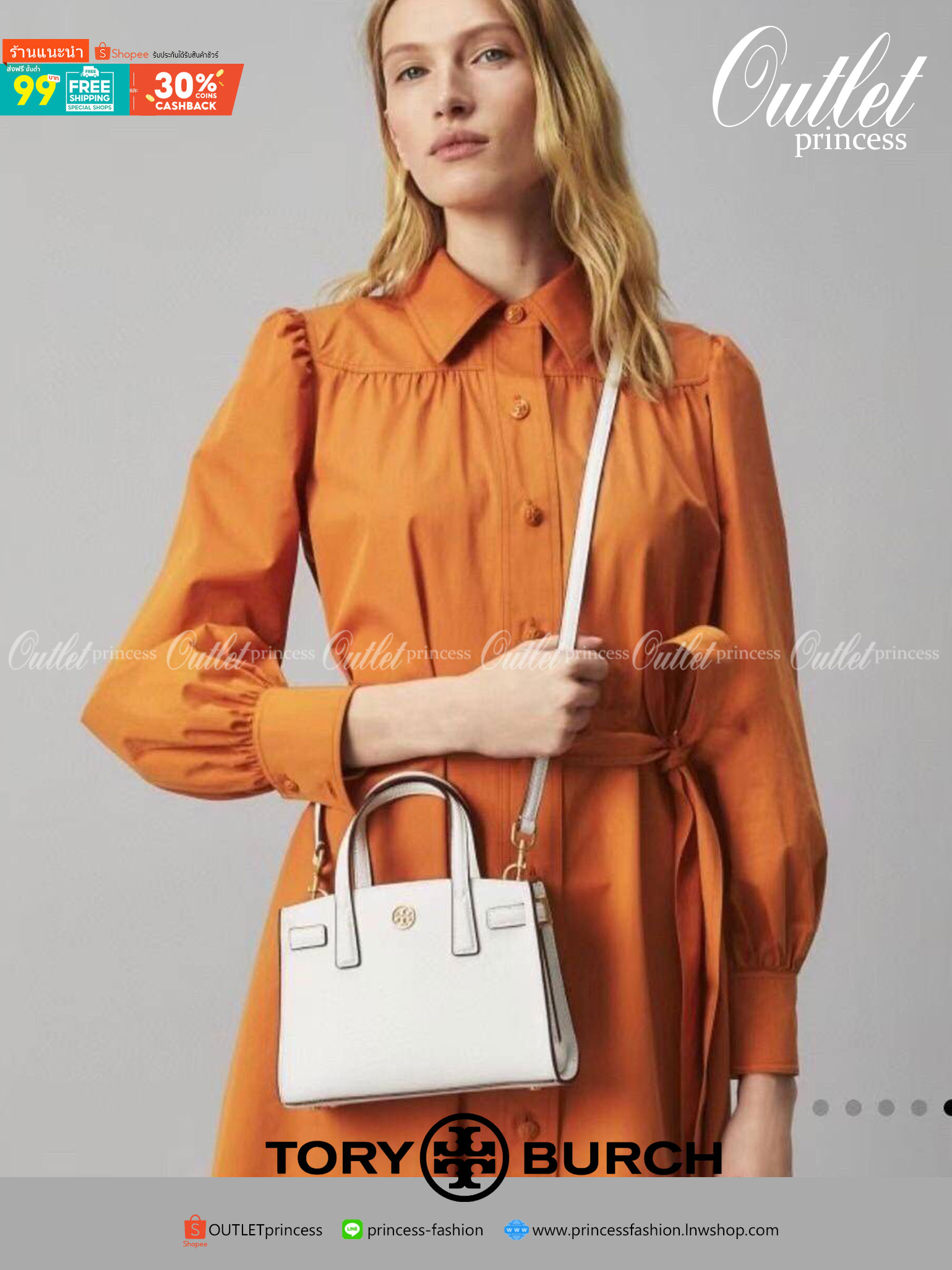 ของแท้ 💯% 】Tory walker Micro Satchel กระเป๋าถือหรือสะพายไหล่ วัสดุหนังแท้ ด้านหน้าประดับโลโก้แบรนด์ อะไหล่ทองสวยหรู