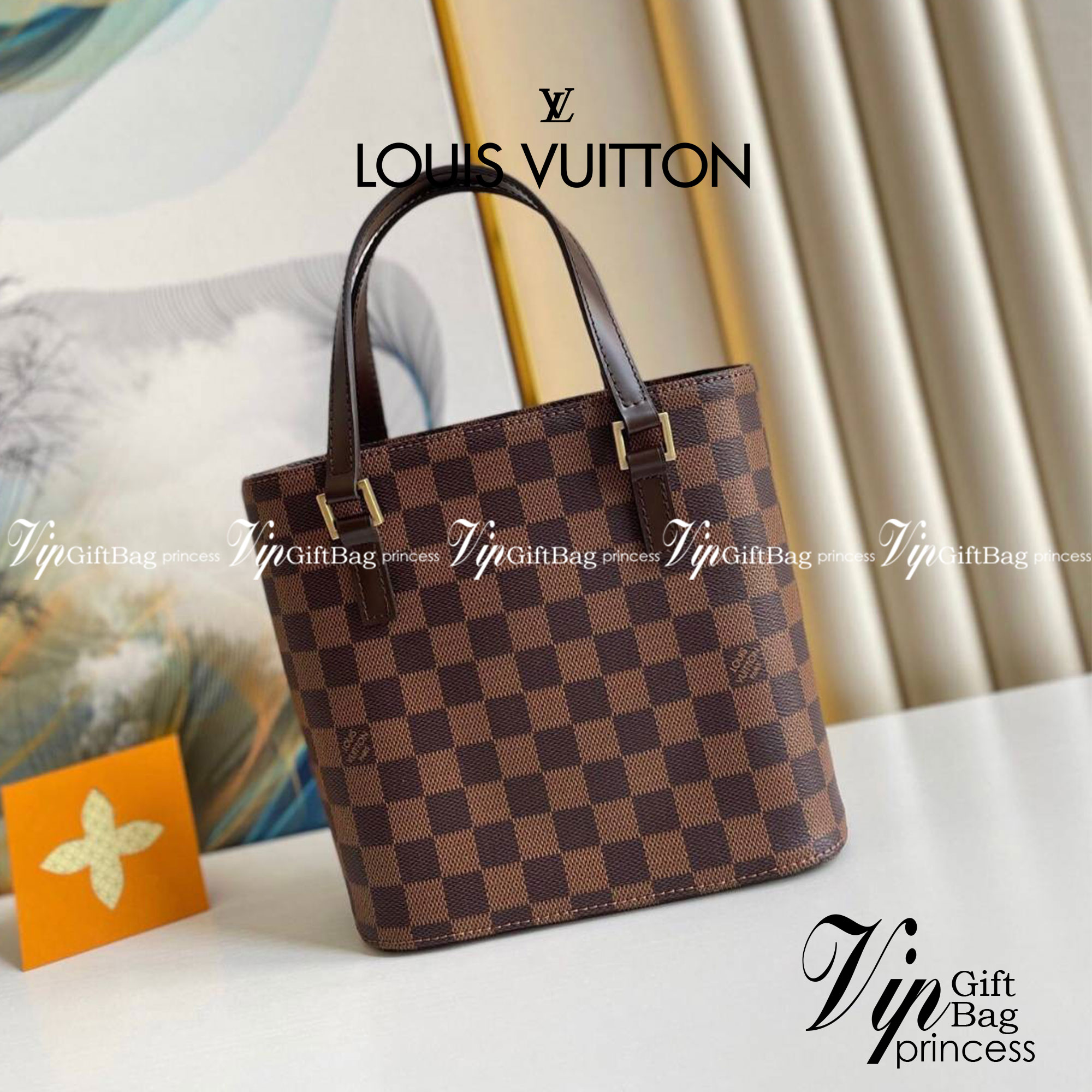 หนังแท้ LOUIS VUITTON Damier Canvas Vavin PM Bag / LV VAVIN 21 cm พร้อมส่งที่ไทย ภาพสินค้าถ่ายจากงานขายจริง เกรดออริจินอลหนังแท้ทั้งใบ ใช้งานต่างประเทศได้