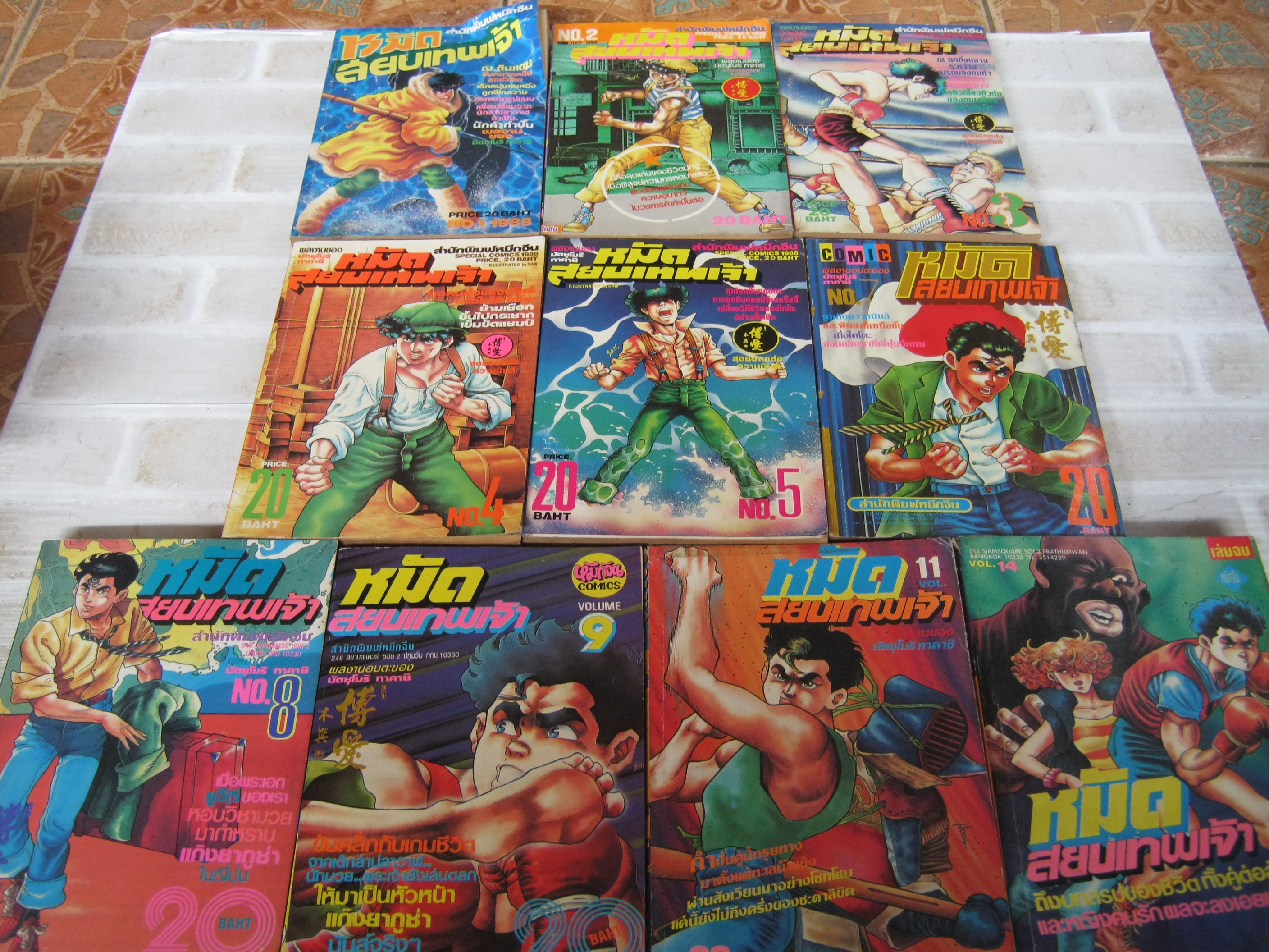 หมัดสยบเทพเจ้า ชุด เล่ม 1,2,3,4,5,7,8,9,11,14 ( 14 เล่มจบ ) ขาดเล่ม 6,10,12,13 มัตซุโมริ ทาดาชิ เขียน***สินค้าหมด***