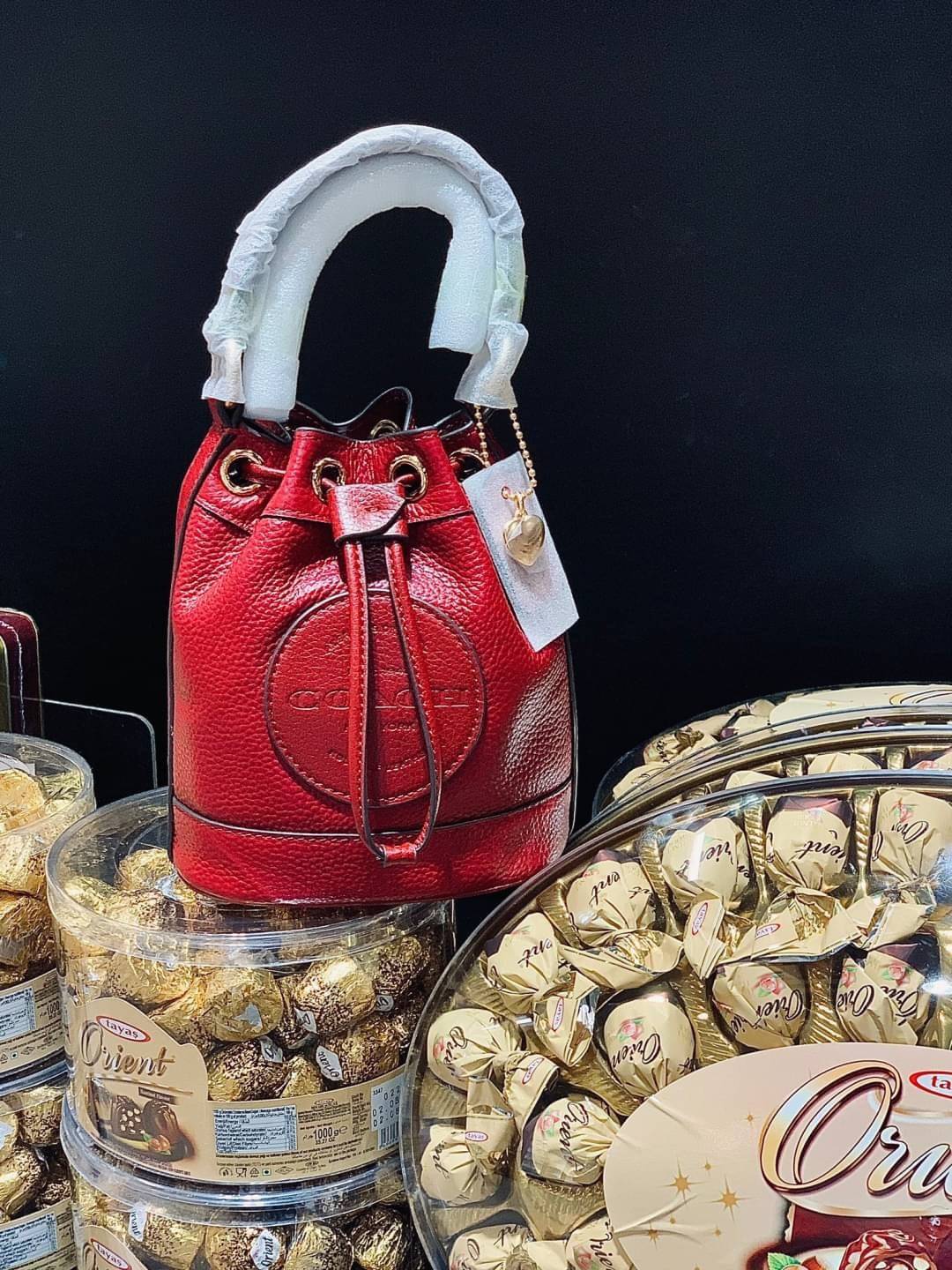 OUTLET 】COACH Dempsey Bucket Bag 15 With Coach Patch And Heart Charm ((C5121//C5112//C5114)) น้องน่ารักมากๆ นาทีนี้ต้องมีแล้วล่ะคะ! พร้อมส่งที่ไทยครบสีค่ะ! กระเป๋าหิ้ว//สะพายครอสบอดี้ร์ได้ หนังแท้สวยงามมากๆค่ะ ❤️มาพร้อมพวงรูปหัวใจแบรนด์+ป้ายหนังห้อ