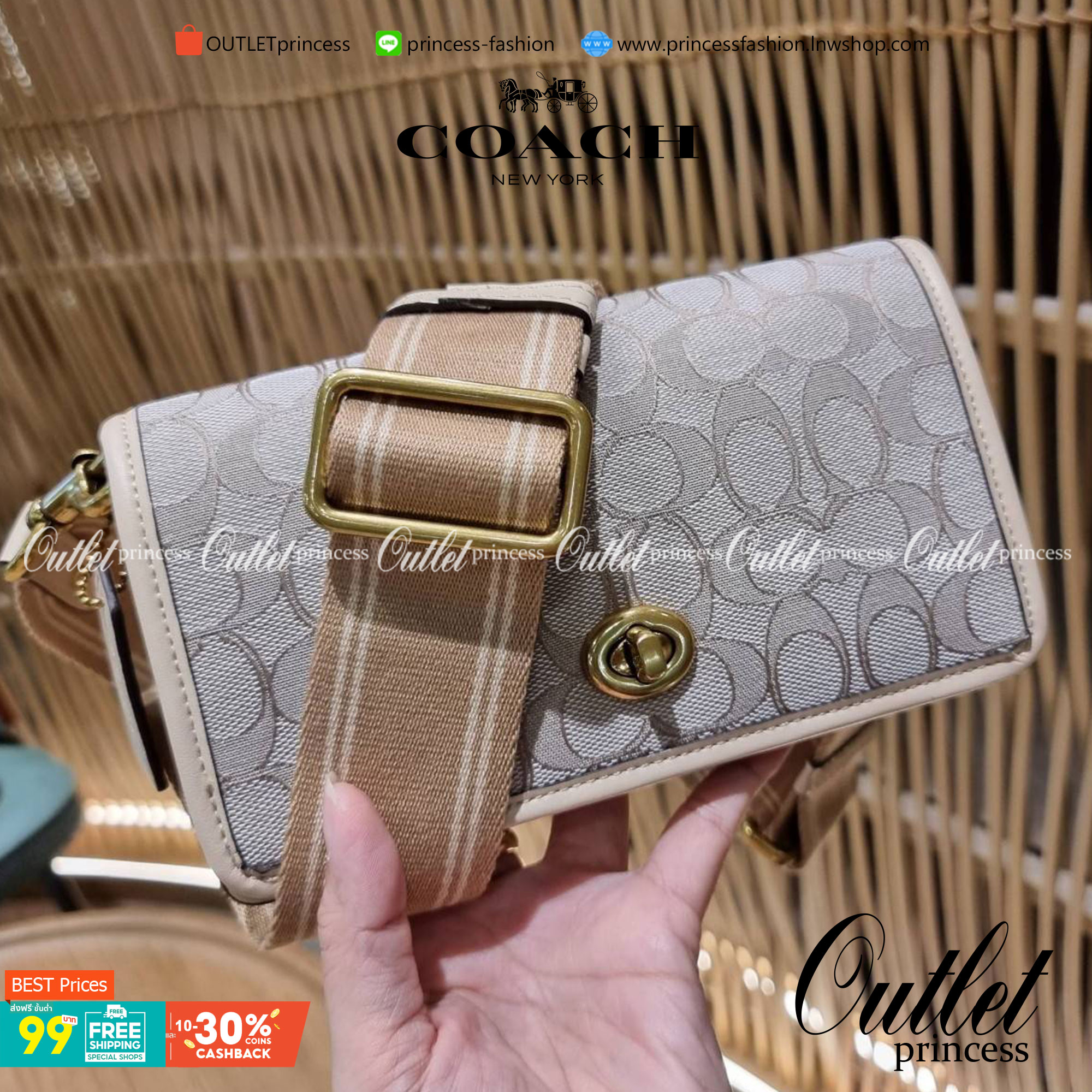 COACH C3824 FOLDOVER CROSSBODY CLUTCH IN SIGNATURE JACQUARD คลัทช์เก๋ๆที่สาวๆตามหา 2IN1 ไปอีกหนึ่ง!! กระเป๋าสะพายทรงคลัชท์ ใช้งานได้ถึง 2 แบบ จะพกเดี่ยวๆแทนกระเป๋าสตางค์ หรือคล้องสายสะพายข้าง สะพายชิคๆคูลๆ ก็ได้อีก มันดีงามมากทุกสี เพราะความละมุนของผ้า ja