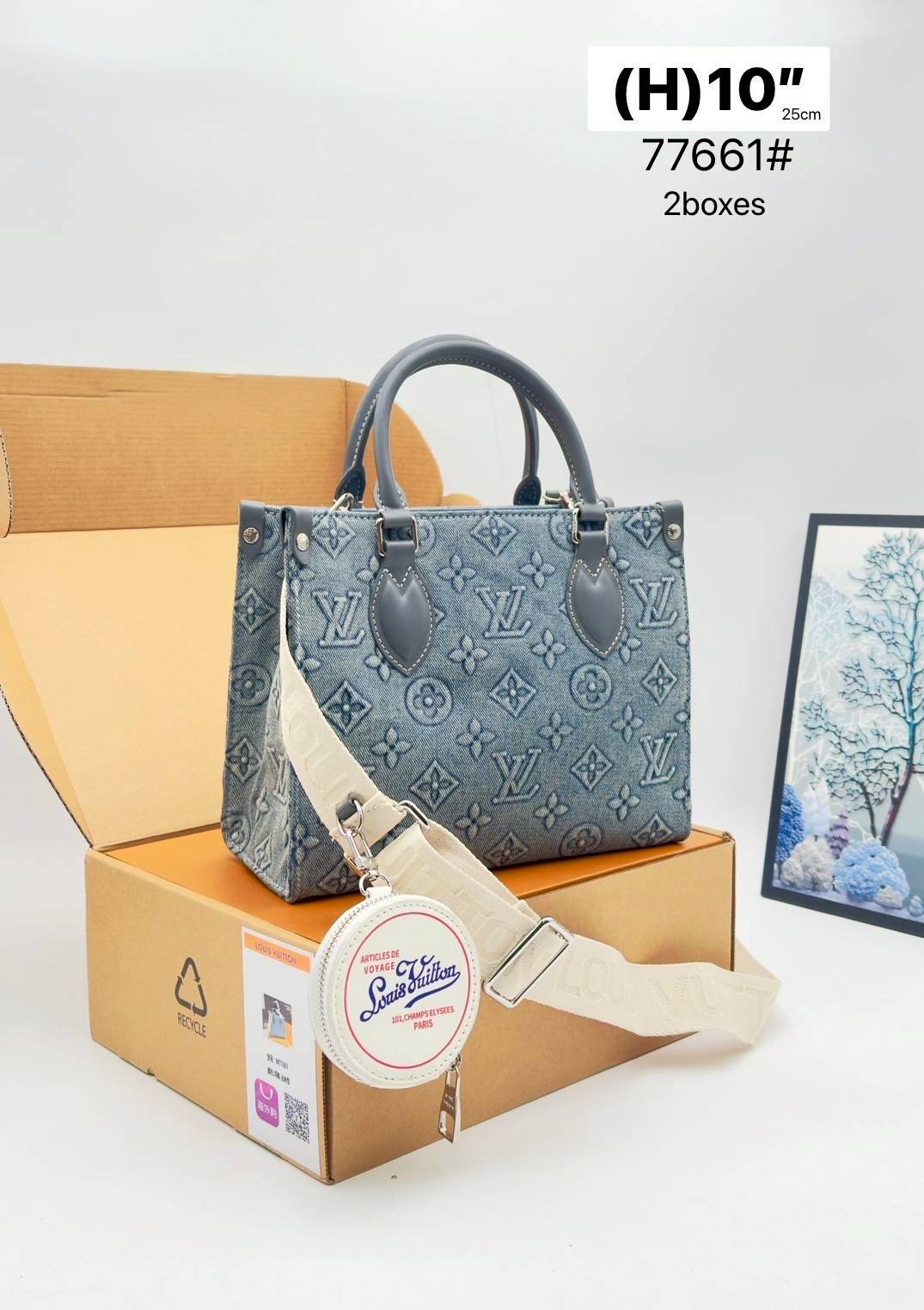 LV Onthego Denim Vintage Tote Bag กระเป๋าทรงโท้ทเดนิมสไตล์วินเทจ รุ่นใหม่ปั้มลายโมโนแกรมบนเดนิมสุดไอคอนิก ที่ใครเห็นต้องเป็นคลั่งรัก ผู้ดี หรูหราได้ทุกลุค ทุกสไตล์