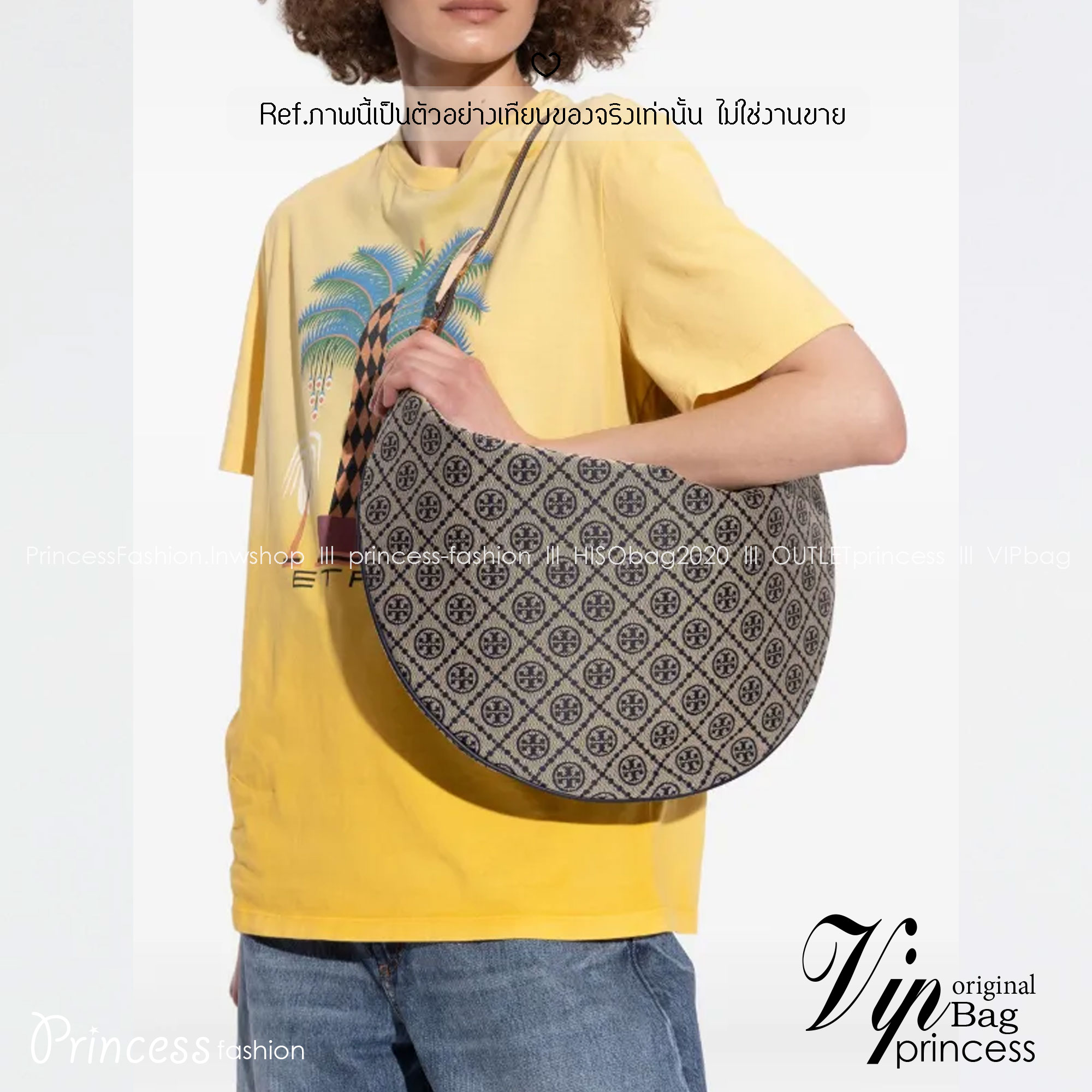 ORI หนังแท้ | Tory Burch T Monogram Balloon Bag 40cm กระเป๋าสะพายทรงโฮโบใบใหญ่ ถือหรือคล้องไหล่รูปทรงใหม่บอลลูนสวยหรูด้วยลายโมโนแกรมเต็มใบ ภายในโล่งกว้างจุของได้เยอะ คอลเลคชั่นใหม่มาแรง!