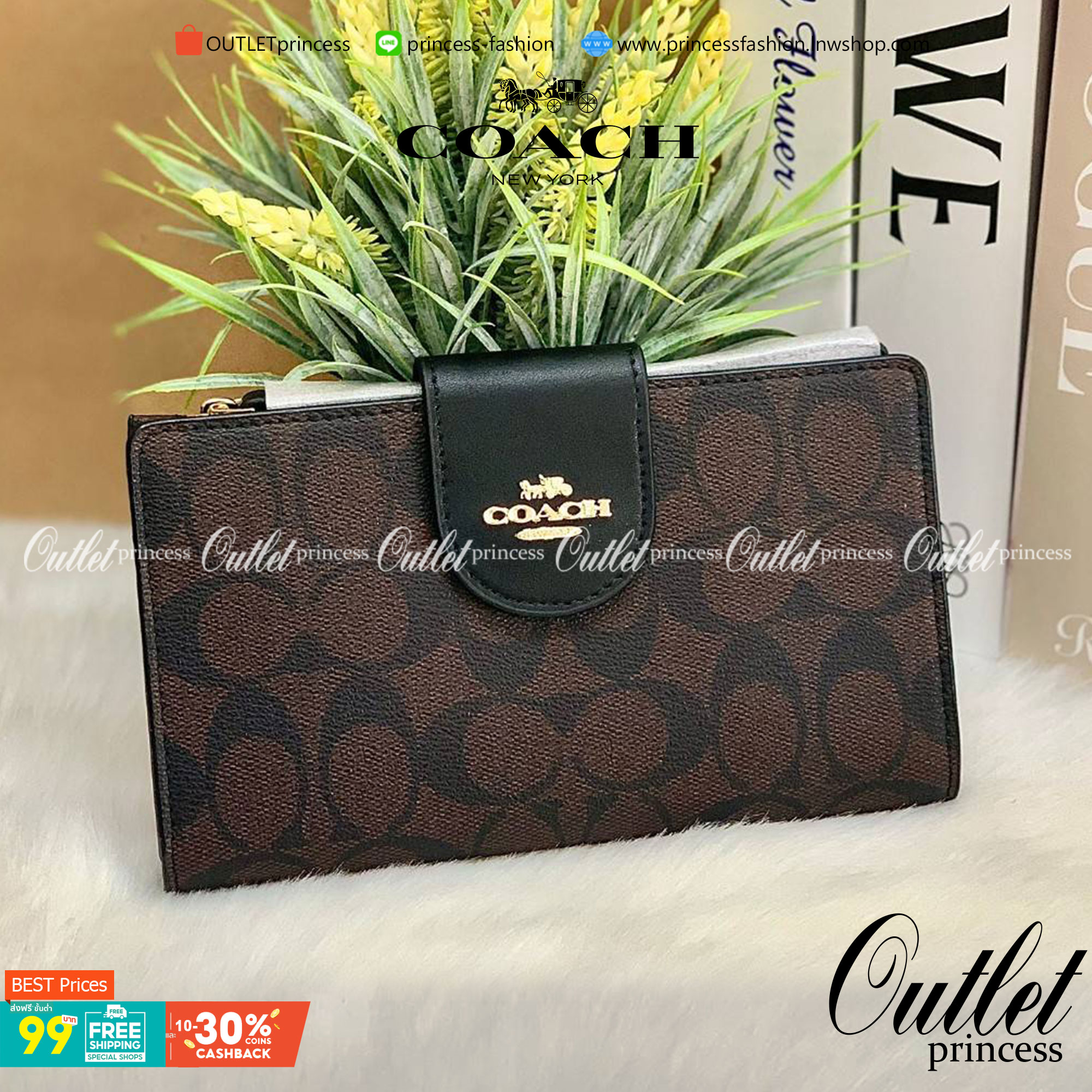 พร้อมส่งครบ 5 สี กระเป๋าสตางค์ที่สาวๆต้องมีติดตัวค่าา😘 COACH TECH WALLET IN COLORBLOCK SIGNATURE ((C2874)) ✔️กระเป๋าเงินใบยาว หนังแท้ พร้อมสายคล้องมือในตัวค่ะ ✔️เปิดปิดด้านหน้าแบบฝากระดุม ภายในมีช่องใส่ธนบัตร2ช่อง ;สามารถใส่มือถือ ip