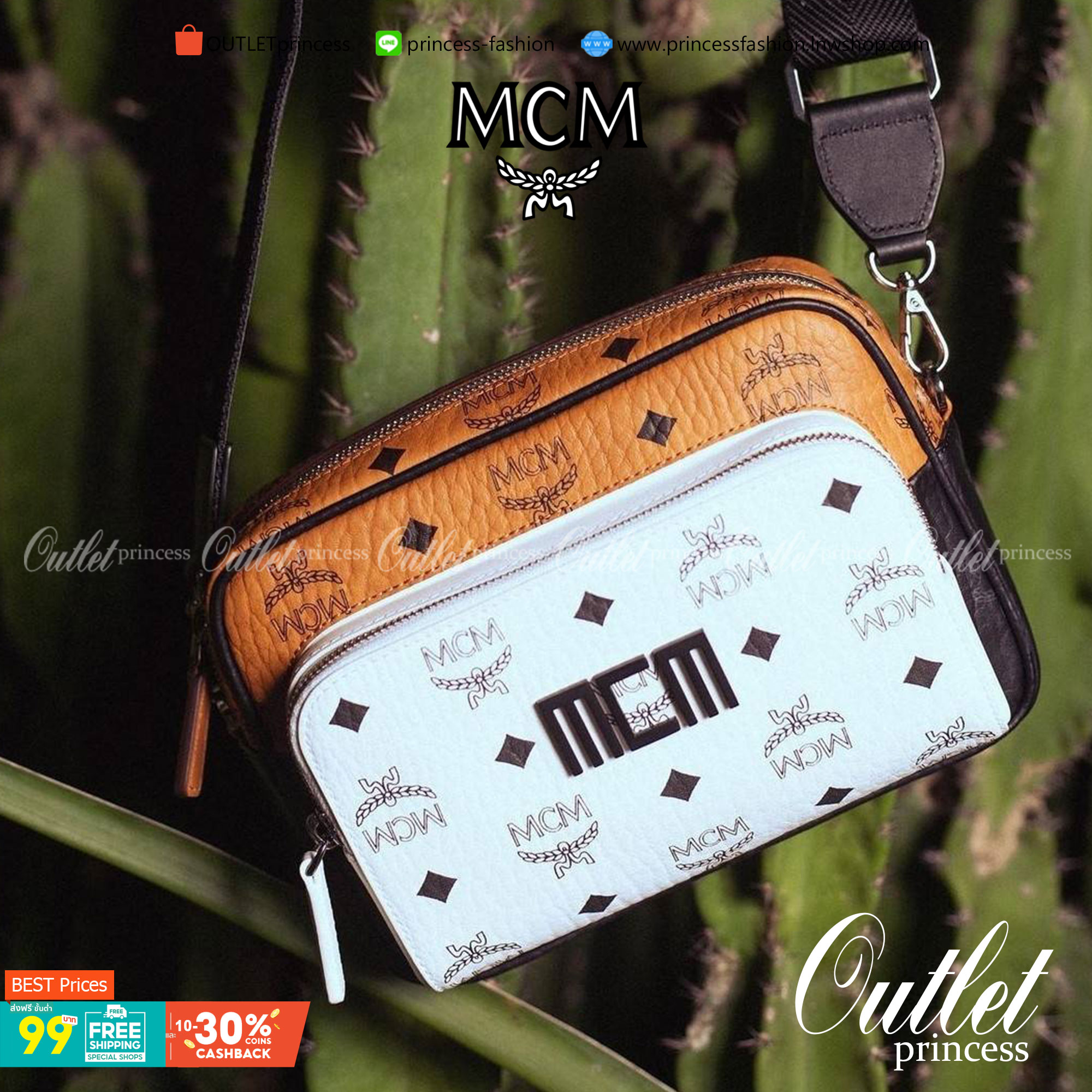 M.C.M KLASSIK CROSSBODY IN VISETOS MIX คลาสสิคสมชื่อ!! กระเป๋าสะพายข้างทรงครอสบอดี้ ดีไซน์มิกซ์แอนด์แมทช์สุดคูล ใหม่ล่าสุด เท่ได้ไม่ซ้ำใคร โลโก้โลหะรมดำดูมีเสน่ห์ วัสดุหนังแคนวาสคุณภาพดี มีช่องหลัก 2 ช่อง เปิด-ปิดด้วยซิป ด้านหลังมีช่องย่อยอีกหนึ่ง ภายในโล