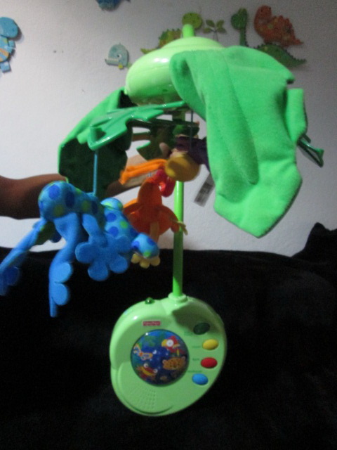 Fisher Price Rainforest Peek-a-boo Leaves Musical Mobile ของเล่นเสริมพัฒนาการสำหรับเด็กมือสอง