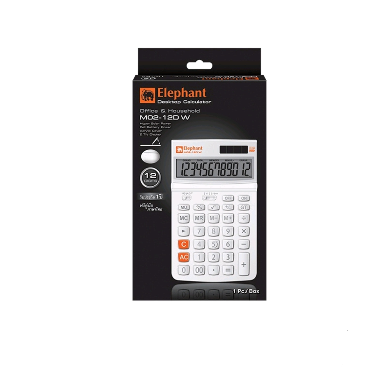 เครื่องคิดเลข 12 หลัก ILLUMIX ช้าง M02-12D w