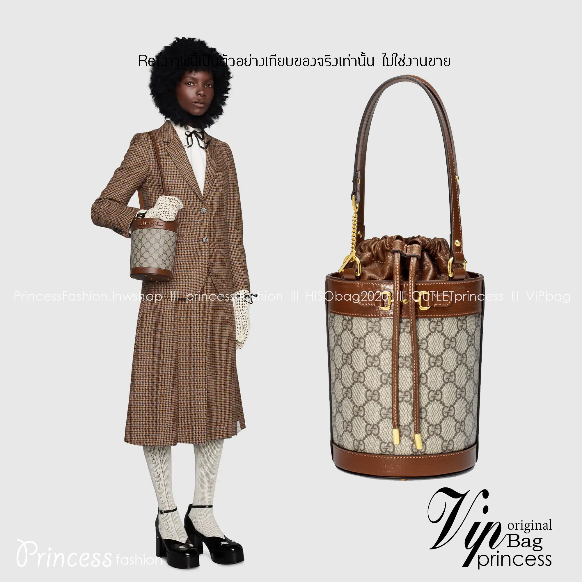 Gucci Horsebit 1955 Small Bucket Bag / Gucci Bucket Bag พร้อมส่งที่ไทย กระเป๋าบัคเก็ตไซส์มินิ ดีไซน์คลาสสิกโทนสีเป็นเอกลักษณ์ พิมพ์ลายคมชัด