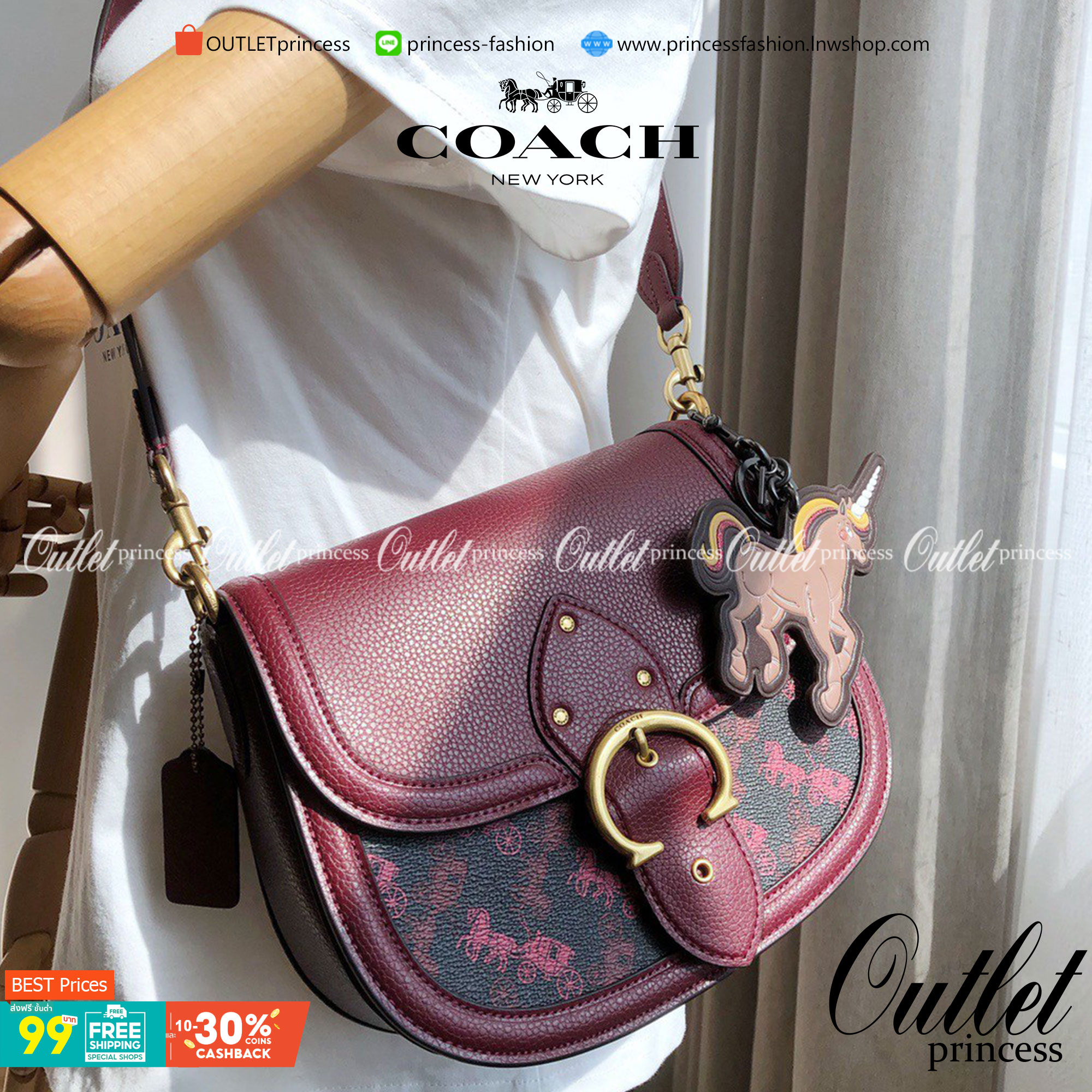 OUTLET 】COACH BEAT SADDLE BAG 10 แบบพร้อมส่ง จุกๆ เลยค่า The best item! ที่สาวๆรอคอย! ฮอตไฟลุก! สีหายาก ละมุนคุณหนู คอลเลคชั่นใหม่ ดีไซน์หรูหรา พิเศษมากๆมาพร้อมสายสะพาย 2 เส้น ใช้คู่กันหรือแยกสะพายก็สวยครบสูตร กระเป๋าสะพายทรง saddle คลาสสิค วัสดุหนัง glov