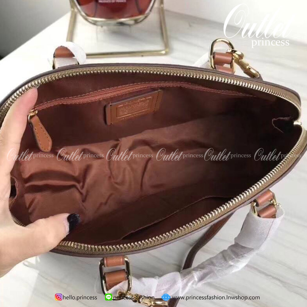 Coach ทรงโดมใหญ่ size 13” SIERRA SATCHEL IN SIGNATURE COACH IMITATION GOLD/BROWN