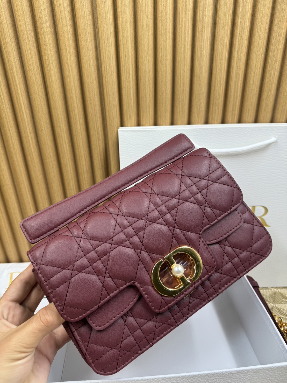 พร้อมส่ง 6 สี Small Dior Jolie Top Handle Bag 22cm กระเป๋าสะพาย เกรดออริ สลับแท้ 1:1 ใช้ต่างประเทศได้