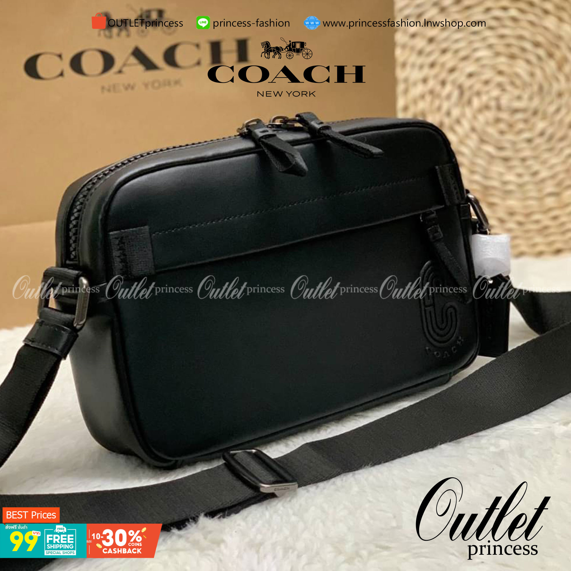 COACH EDGE CROSSBODY IN SIGNATURE CANVAS กระเป๋าสะพายครอสบอดี้ร์ วัสดุหนังแท้ หนังนิ่มอย่างดีค่ะ ด้านหน้ามีช่องซิปซ่อนให้หนึ่งช่อง เปิดปิดช่องหลักแบบซิปคู่ภายในกว้าง ใส่ของได้จุเลยนะคะ มีช่องซิปและช่องเล็กให้อีก2ช่อง;ด้านหลังกระเป๋าเป็นช่องโล่งใส่ของอีกช่