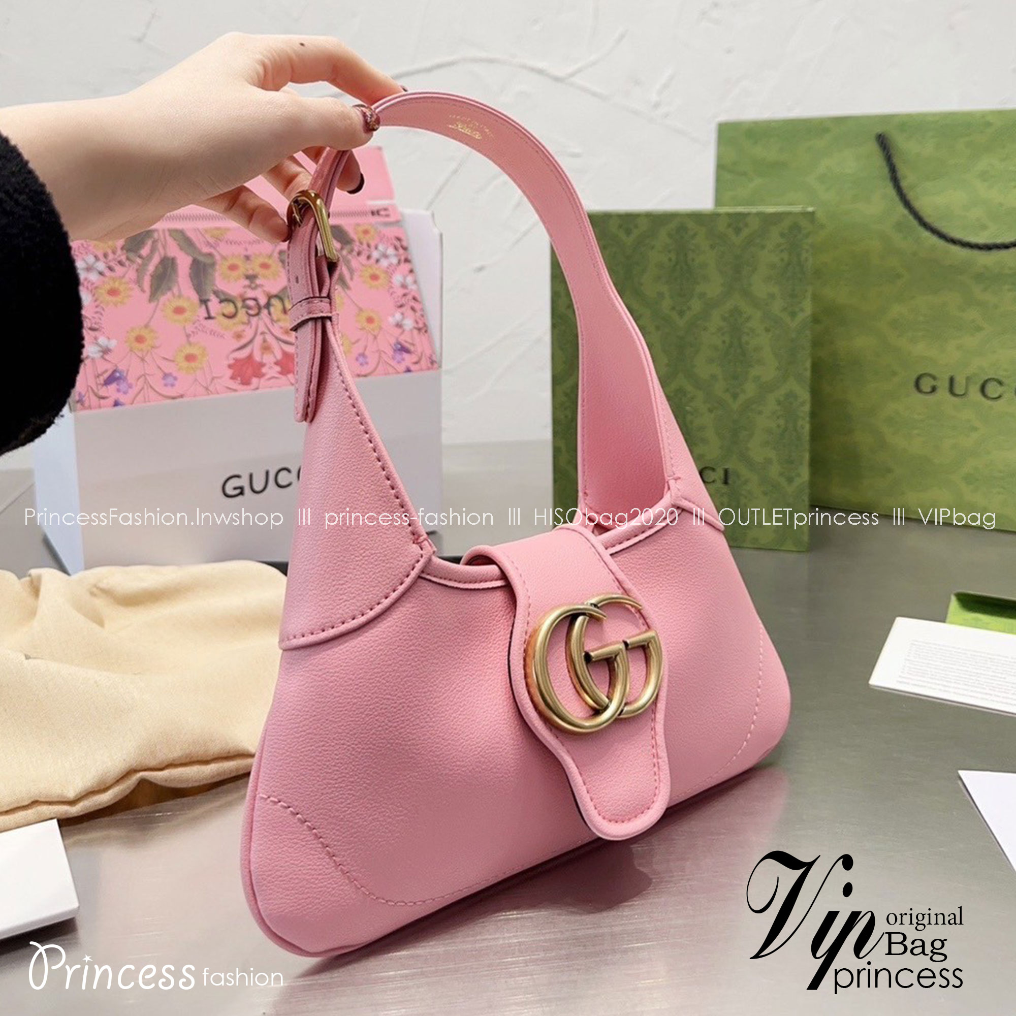 GUCCI Aphrodite small shoulder bag / GG shoulder bag / GUCCI BAG พร้อมส่ง 4 สี กระเป๋าสะพายไหล่ โดดเด่นด้วยโลโก้ใหญ่อะไหล่ทอง งานหนังเต็มใบ ผสานดีไซน์ของความคลาสสิคได้อย่างลงตัว