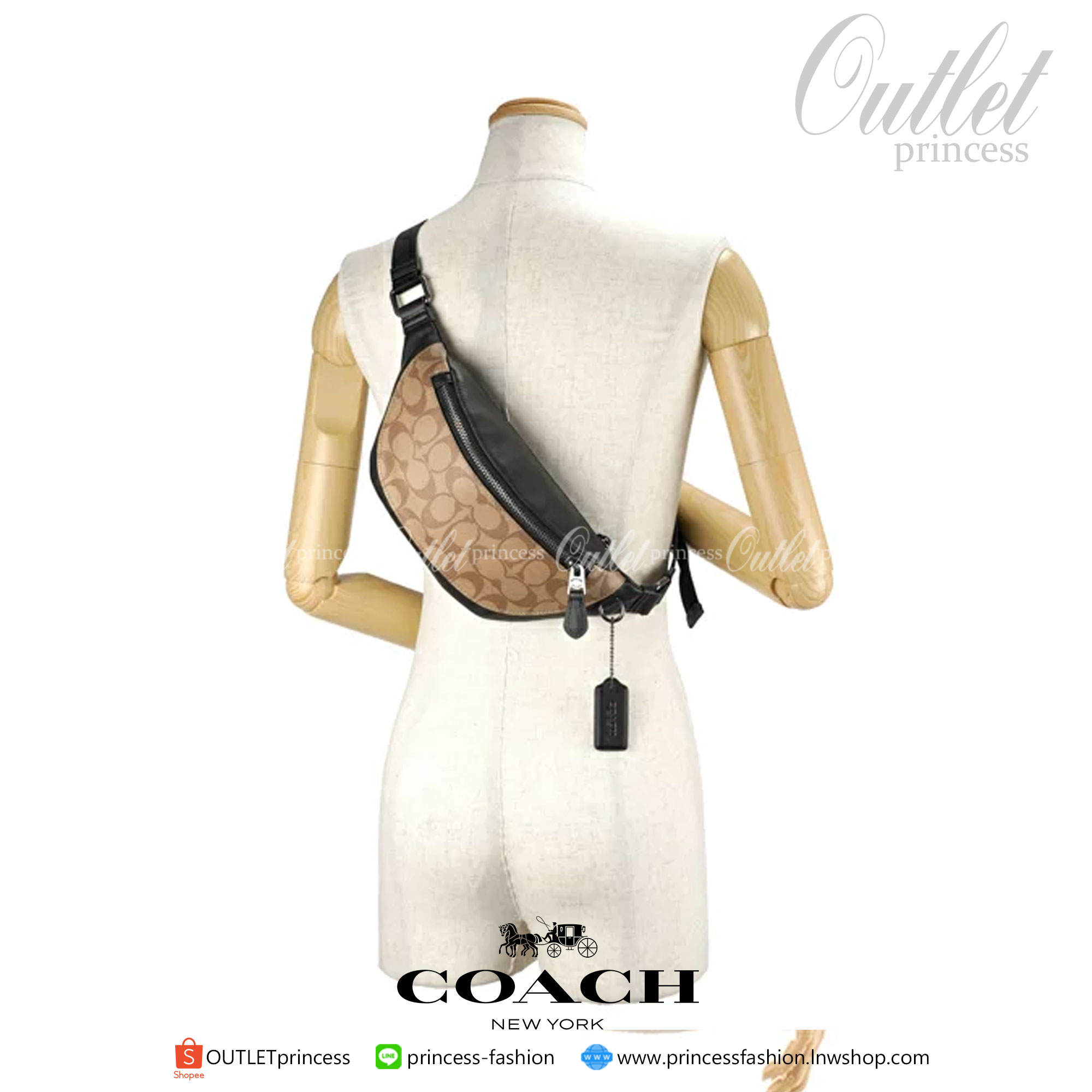 Coach F84711 Warren Mini Belt Bag In Signature Canvas กระเป๋าคาดอก คาดเอว ขนาดกำลังดี ใช้งานง่าย ใช้ได้ทั้งหญิงและชาย