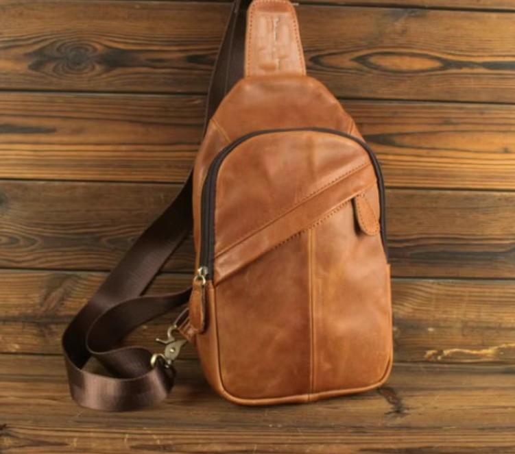 กระเป๋าคาดอกผู้ชาย กระเป๋าคาดหน้า คาดหลัง หนังวัวแท้ ทรงยอดนิยม กระเป๋าสะพายเที่ยว แบบเท่ ๆ 753295