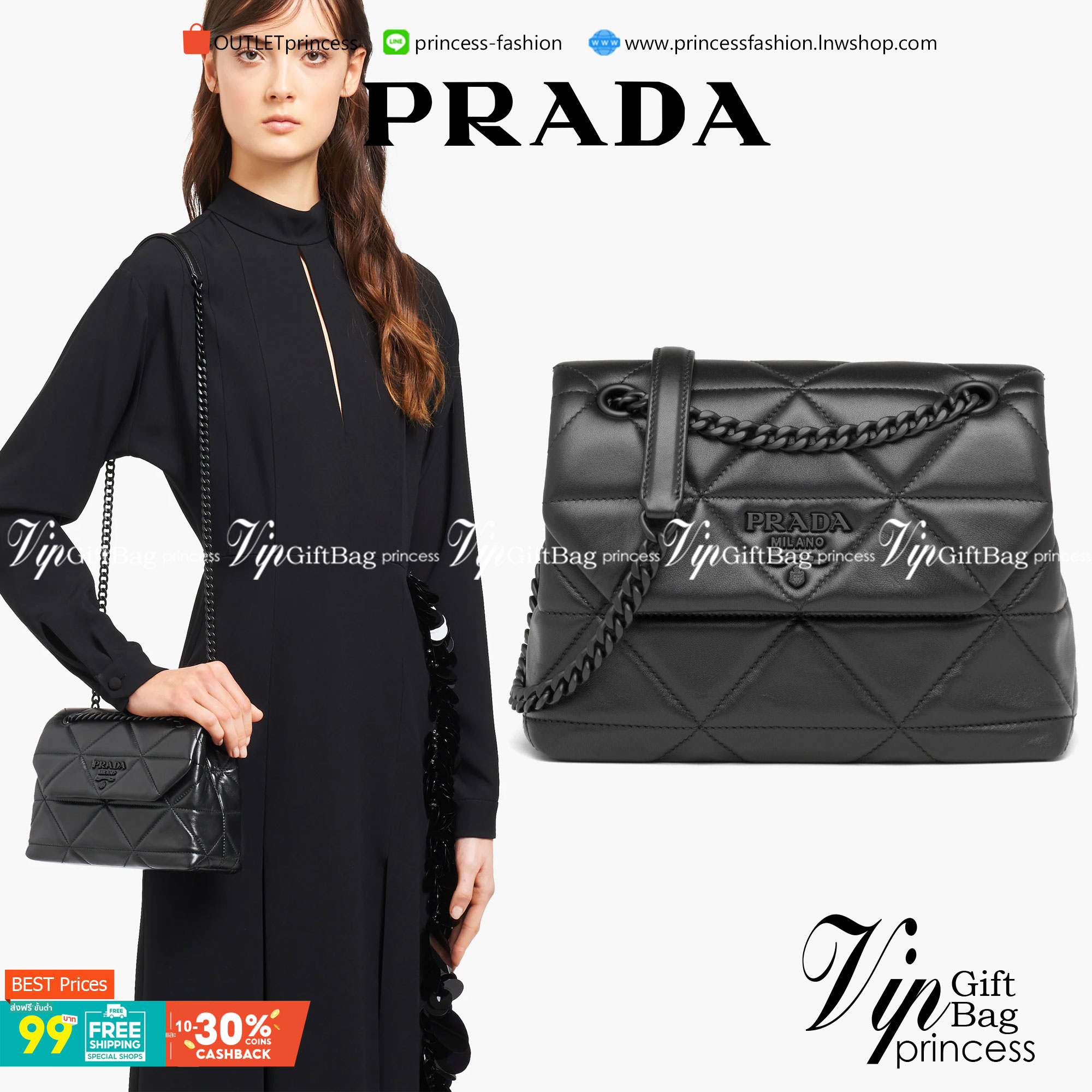 VIP 】PRADA Nappa Leather Prada Spectrum Bag หนังแท้ พร้อมส่งที่ไทย