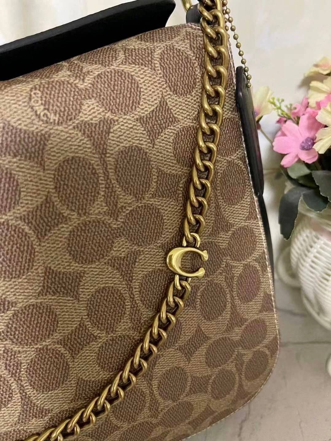 Coach Signature Chain Hobo In Signature Canvas พร้อมส่ง 4 สี