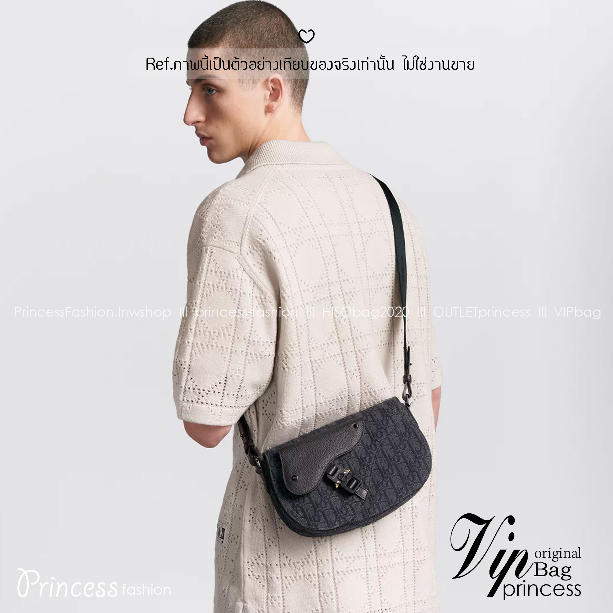 DIOR Saddle Messenger Bag Oblique Jacquard and Grained Leather กระเป๋าสะพาย Saddle pouch คู่ใจท่านชาย เอกลักษณ์ที่หรูหราตลอดกาล เกรดออริ 1:1