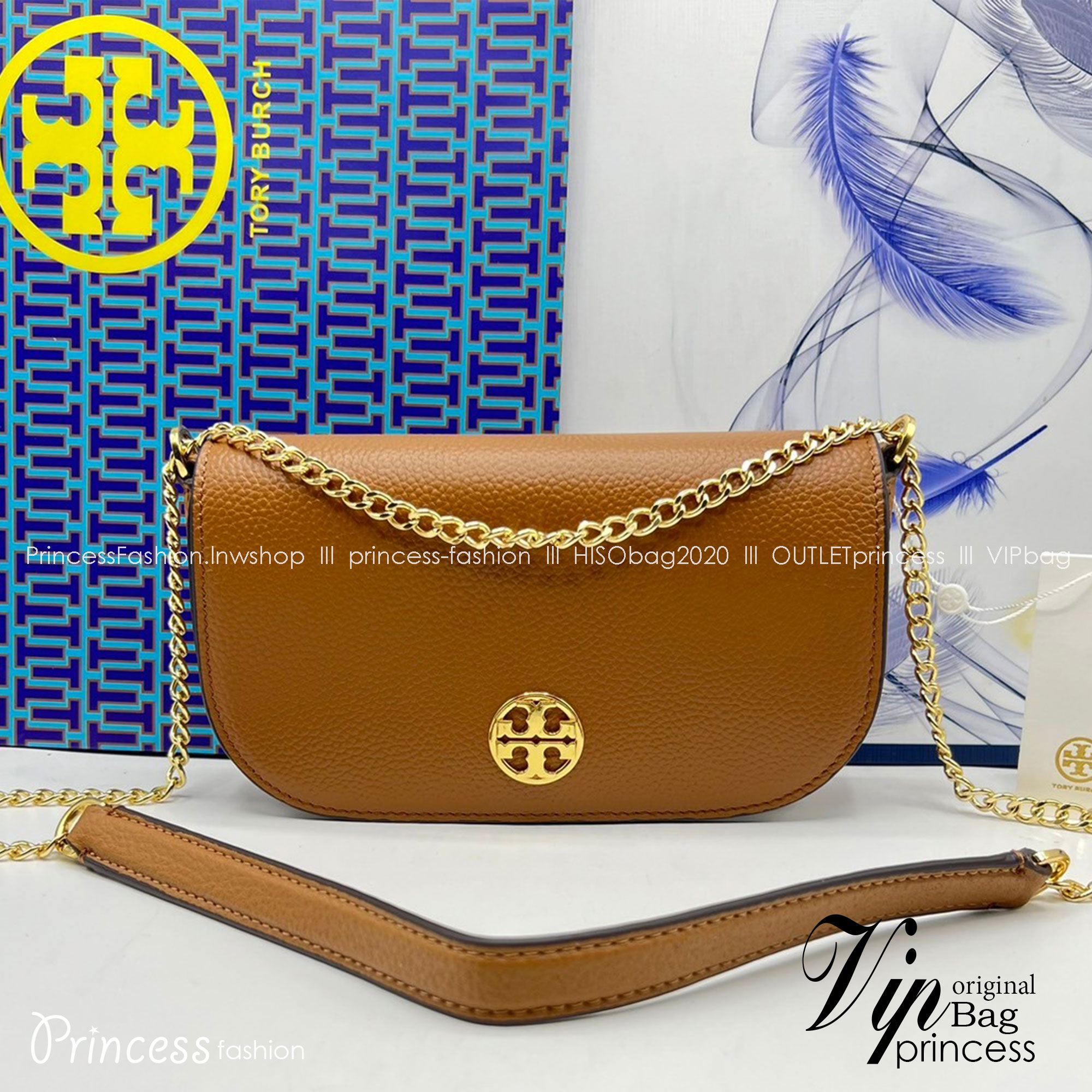 TORY BURCH Chelsea Pebbled Crossbody Bag กระเป๋าสะพายเรียบหรู เกรดออริ สลับแท้ 1:1 ใช้งานต่างประเทศได้