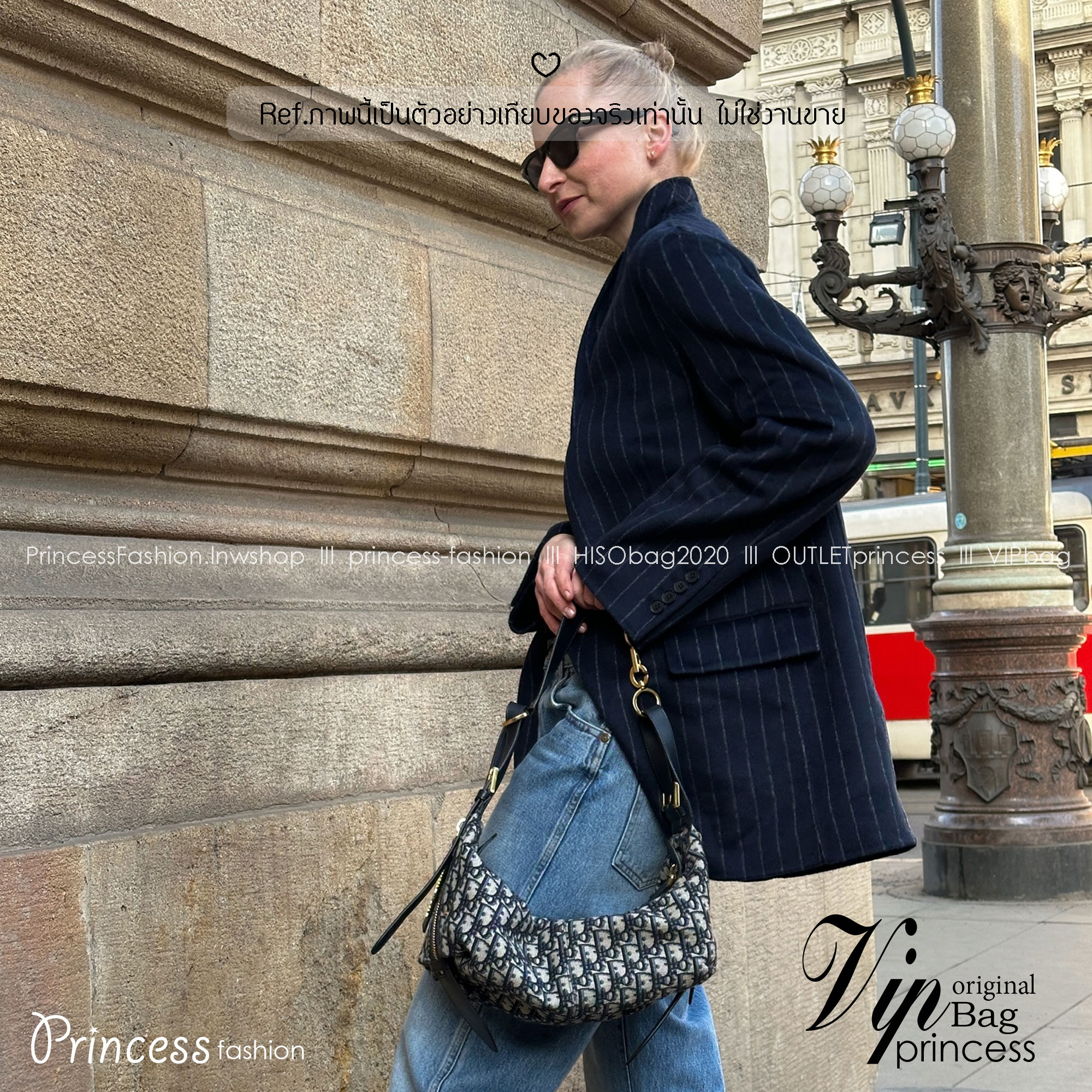 ORI หนังแท้ | DIOR Medium D-Journey Bag Blue Dior Oblique Jacquard กระเป๋าสะพายโฮโบทรงสวย รุ่นใหม่ล่าสุด ดีไซน์เรียบหรูลัคชูที่สุด มาพร้อมสายสะพาย2เส้นคู่แบบใหม่สุดเก๋ เป็นไอเท็มที่ควรมีไว้ติดบ้านอีกใบเลยน้า