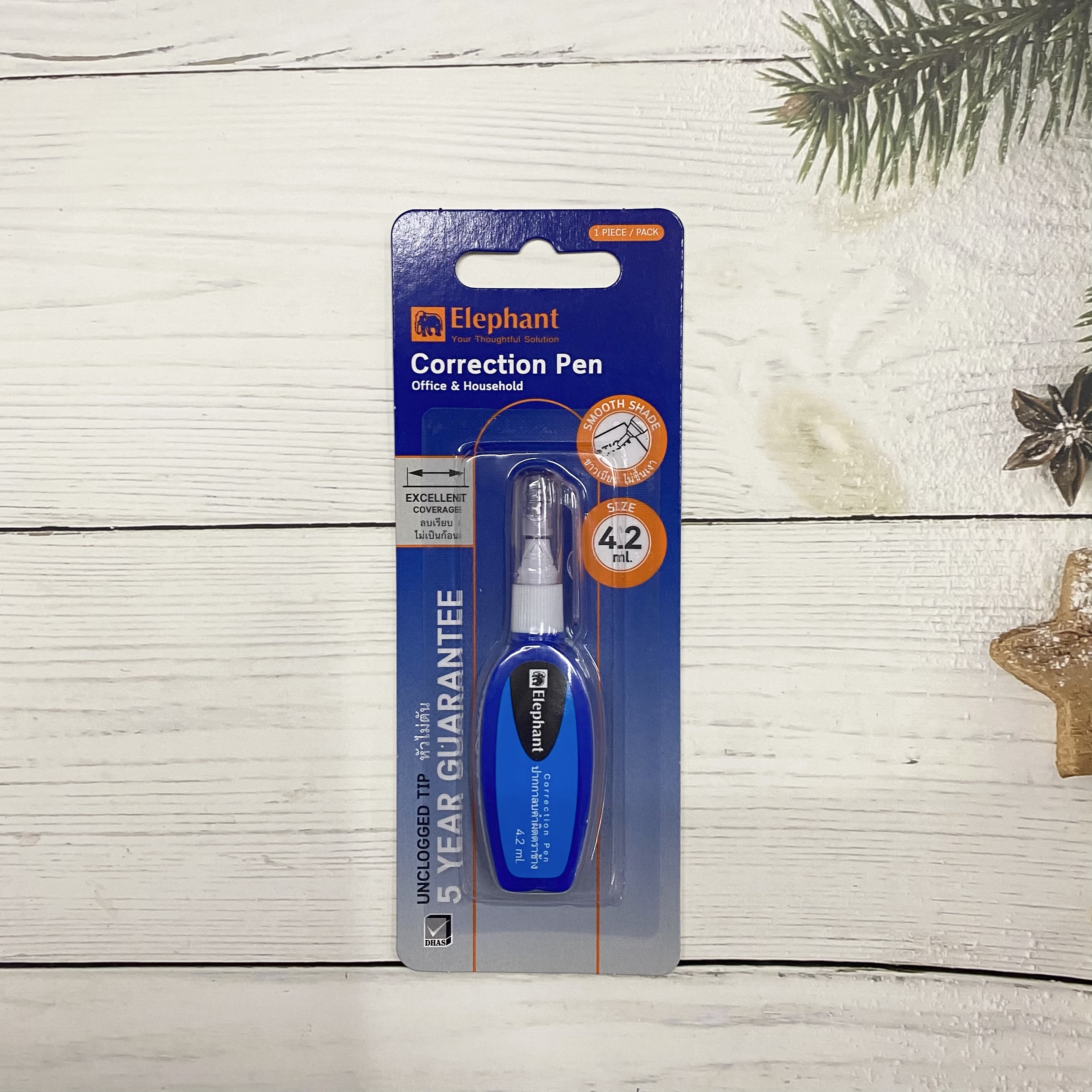 น้ำยาลบคำผิด ช้าง 4.2 มล. น้ำเงิน