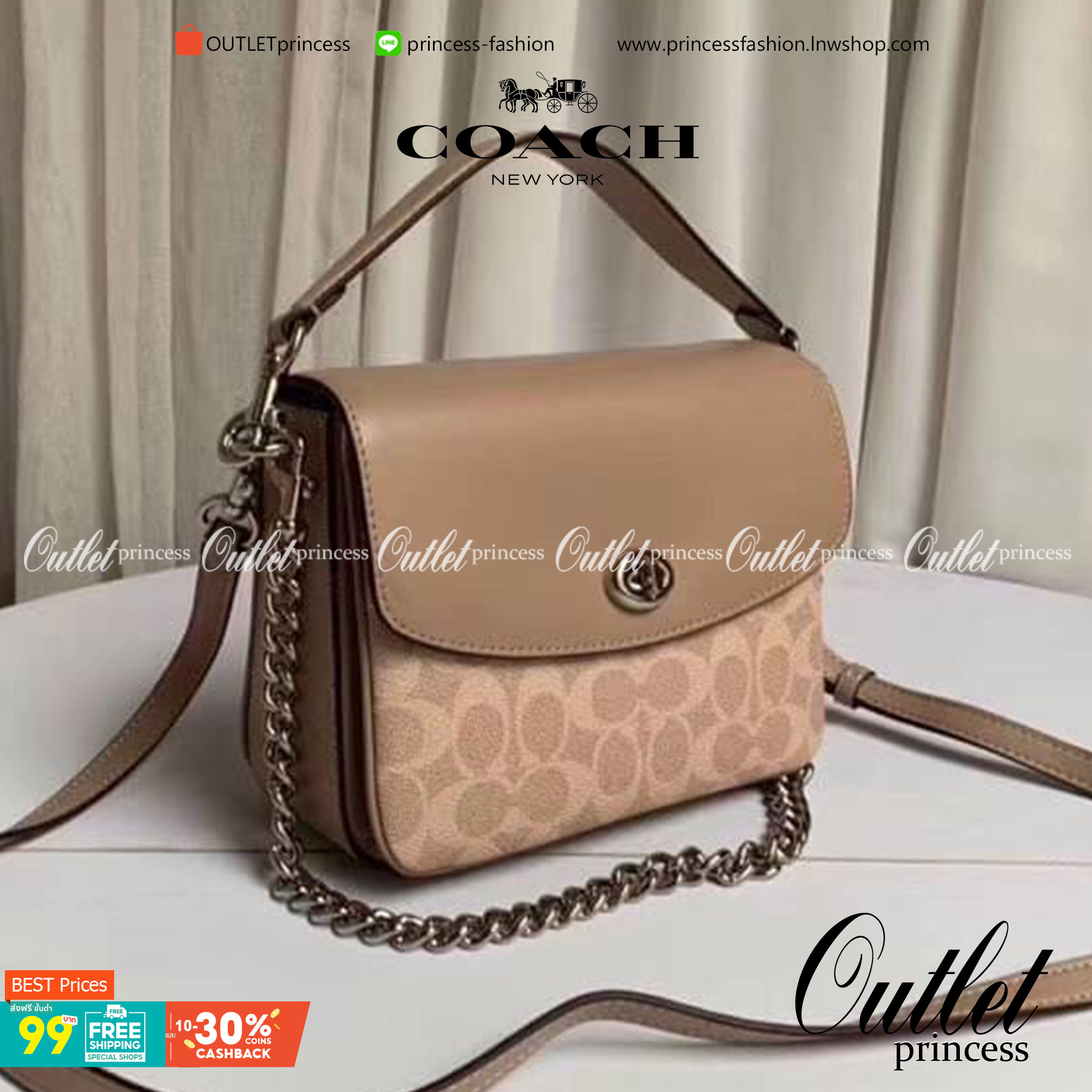 3สาย Coach 89089 Cassie Crossbody 19 In Signature Canvas เรียบหรู ดูดี ต้องไอเท็มนี้เลยจ้า กระเป๋าถือ/สะพายข้าง สุดพิเศษ!! มีสายมาให้ถึง 3 แบบ!! สลับใช้แมทช์ตามสไตล์ได้เลย วัสดุหนังแคนวาสสลับหนังเรียบ เปิด-ปิดด้วยตัวบิดล็อค ภายในแบ่งสัดส่วนอย่างดี ใส่ของไ