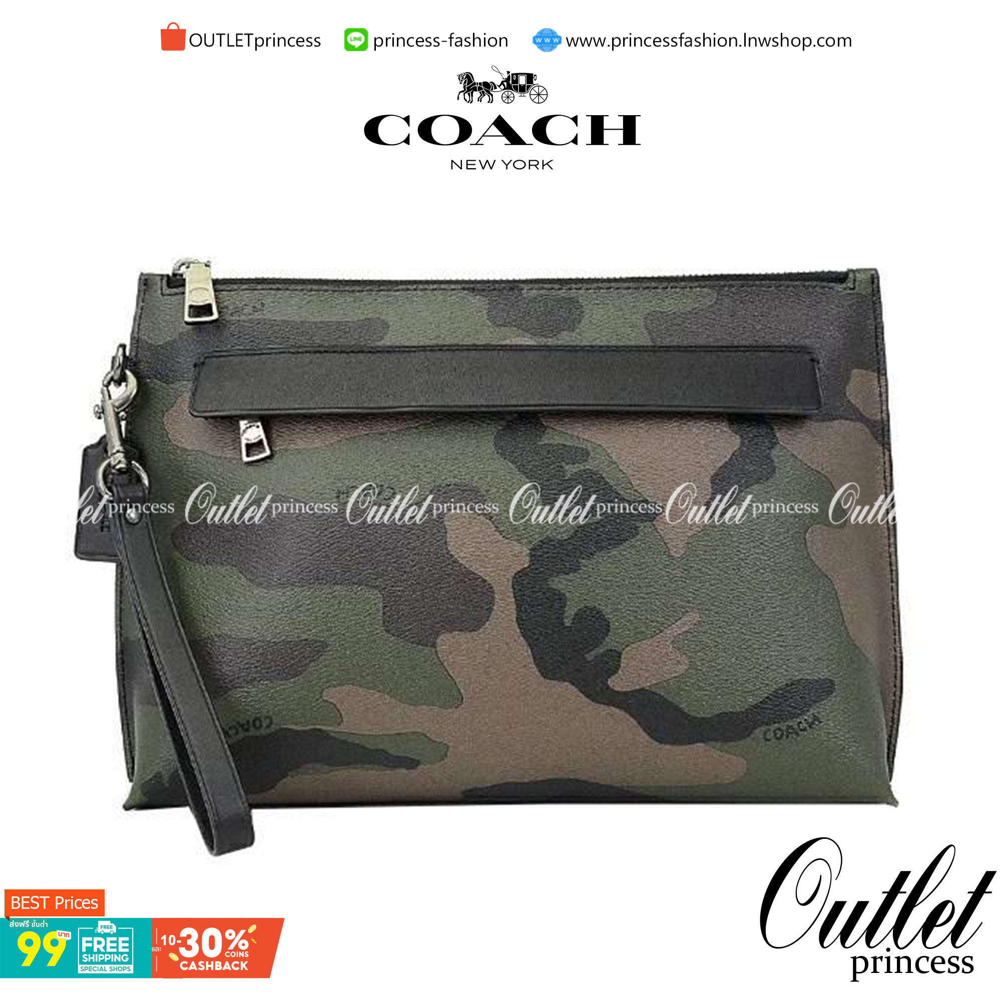 COACH CARRYALL POUCH WITH CAMO PRINT ((29127)) พร้อมส่งค่ะ! กระเป๋าคล้องมือแบบคลัท หนังแท้ หนังนิ่มลายทหารสวยค่ะ;สารมารถใส่ i pad;Tablet (บางรุ่น) ได้ค่ะ; มีช่องเล็กใส่ของจุกจิกสิงช่อง;ซิปซ่อนด้านหน้าหนึ่งช่อง พร้อมสายคล้องมือถอดออกได้หนึ่งสาย