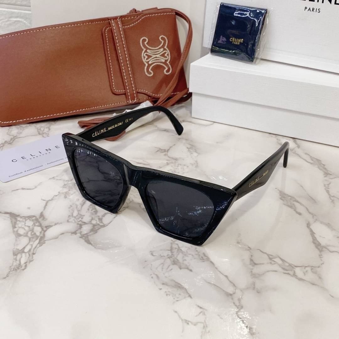 แว่นตาลิซ่า Celine Sunglass เกรดท็อปออริ 1:1 สลับแท้ เกรดดีสุด ใช้งานต่างประเทศได้ มาพร้อมกระเป๋าใส่แว่นปักลายซีลีน