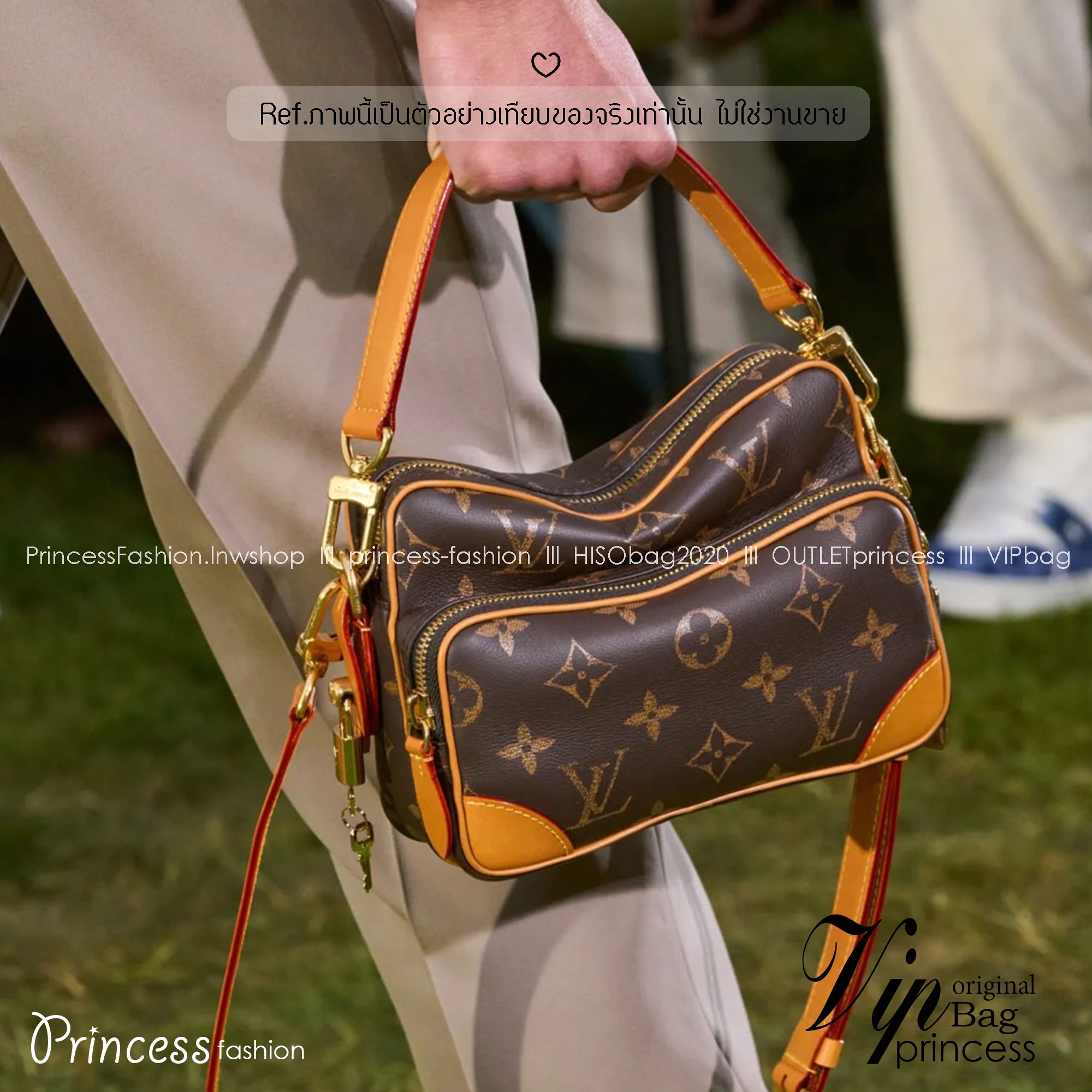 LV Nil bag Monogram Canvas กระเป๋าสะพายทรงแมสเซ็นเจอร์สไตล์วินเทจ ครอสบอดี้รุ่น Nil หรูหรา พิมพ์ลาย โมโนแกรมพาตินา VVT ช่วยขับเน้นลุควินเทจให้โดดเด่น