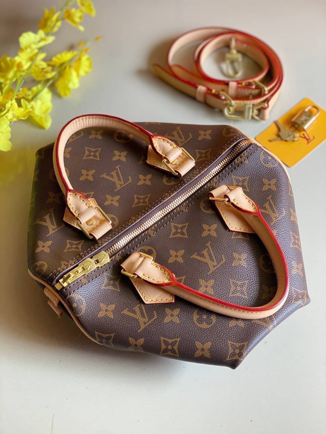 LV Speedy 25 Damier Monogram เกรดออริจินอล พร้อมส่งที่ไทย ภาพสินค้าถ่ายจากงานขายจริง ใช้งานต่างประเทศได้