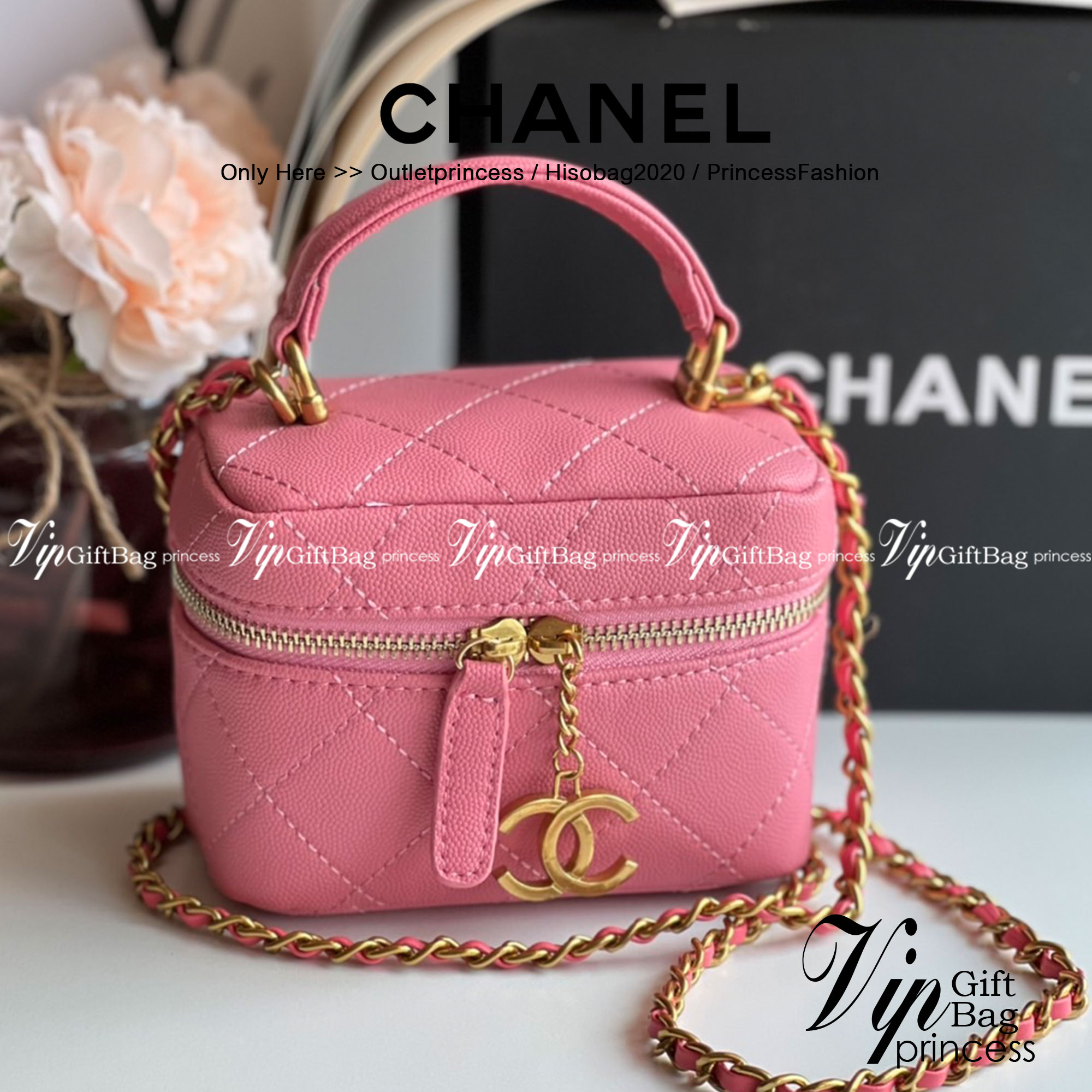 หนังแท้ Chanel Micro Bag / CHANEL Small Vanity Case Caviar Leather / Chanel vanity chain mini พร้อมส่งที่ไทย กระเป๋าสะพายข้างขนาดเล็กน่ารัก ดีไซน์คลาสสิคเรียบหรูเข้ากับทุกลุ๊คแบบไม่มีเอ้าท์ ไอเท็มนี้แนะนำสวยน่าใช้ ไม่ควรพลาดเลยค่าา