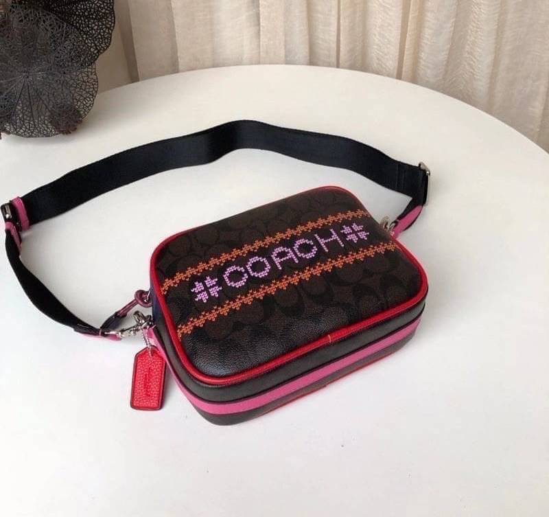 Coach DEMPSEY CAMERA BAG IN SIGNATURE CANVAS WITH FAIR ISLE GRAPHIC (COACH C1541)