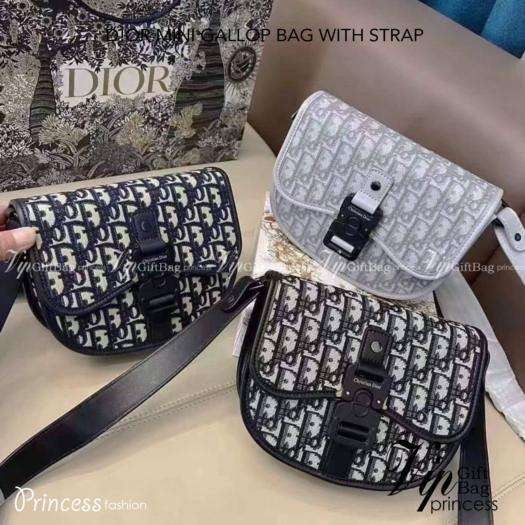 DIOR MINI GALLOP BAG WITH STRAP ภาพถ่ายจากงานขายจริง ใช้งานต่างประเทศได้
