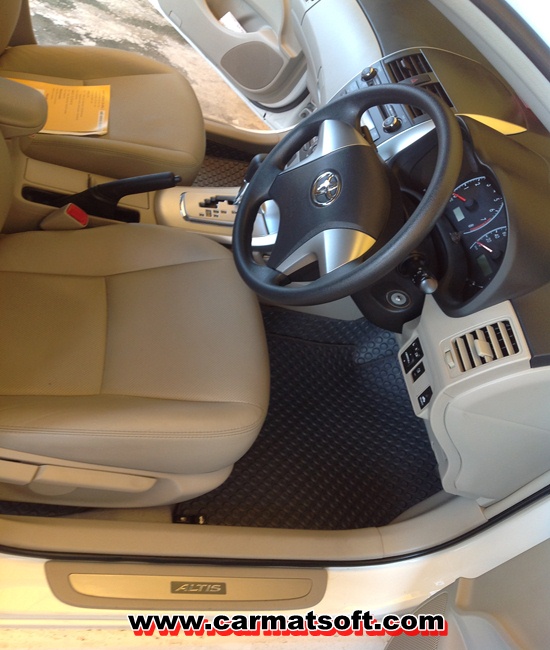 พรมปูพื้นรถยนต์TOYOTA ALTIS 2008-13 พรมกระดุม สีเทา เต็มคัน