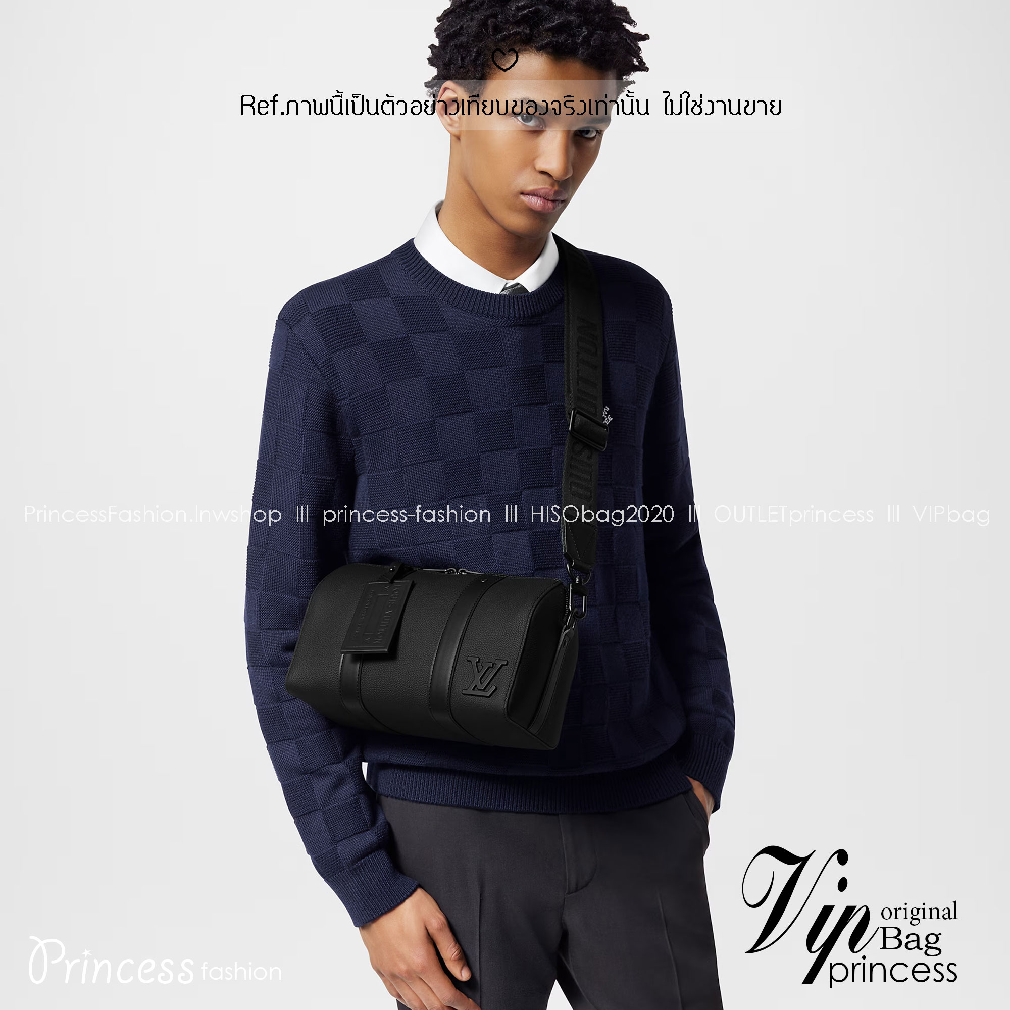 สลับแท้ LV City Keepall Bag 27cm กระเป๋าสะพายทรงหมอนสุดไอคอนิก หนังแท้ Aerogram สีดำคลาสสิก โดดเด่นด้วยโลโก้ LV โลหะสีดำสะท้อนเอกลักษณ์เรียบง่าย หรูหราร่วมสมัยอย่างลงตัว