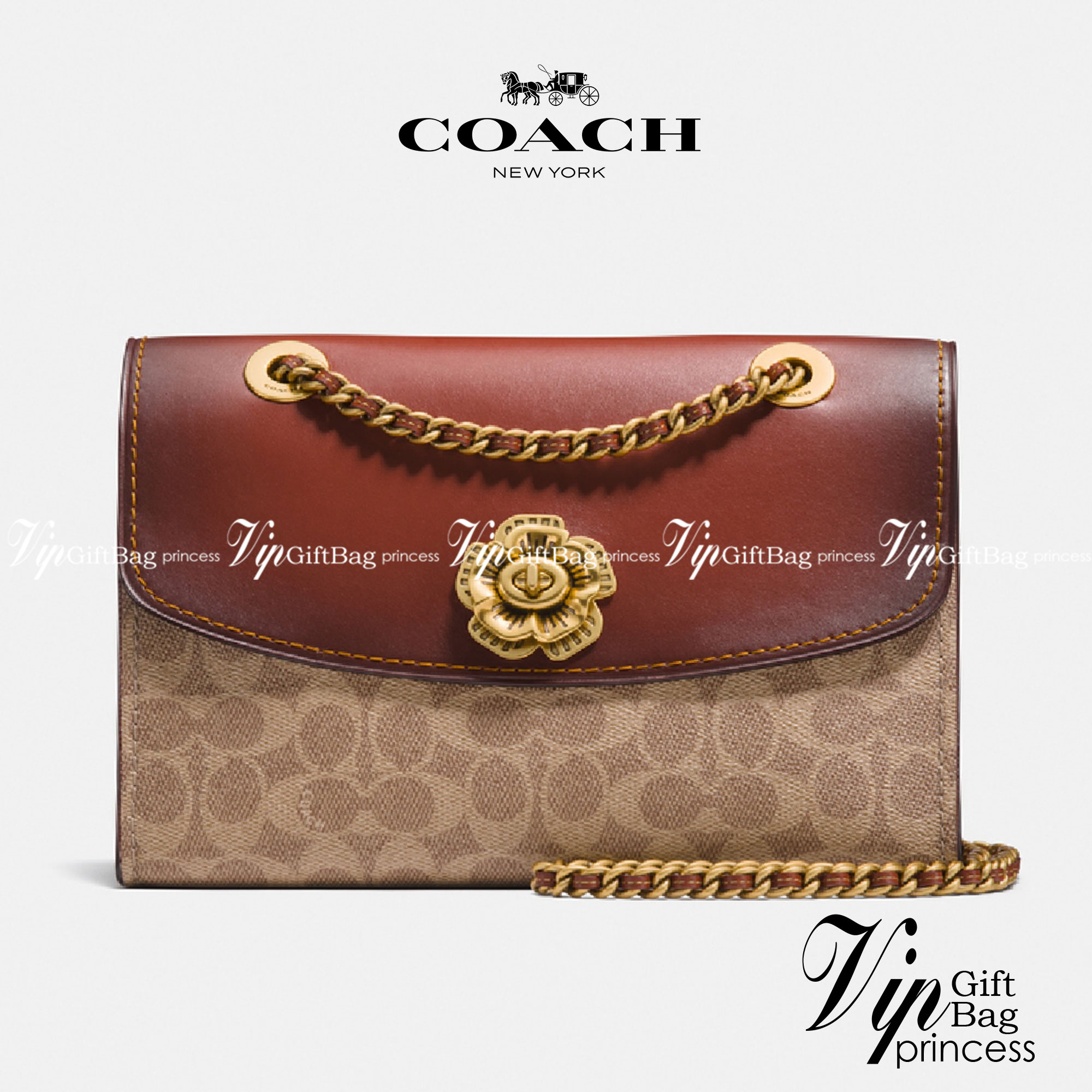 COACH 30585 PARKER IN SIGNATURE CANVAS With Tea Rose สินค้าใหม่ทรงน่ารัก ใช้แล้วดูแพงมากกก มีช่องใส่ขนาดกว้าง ใส่ของได้จำนวนมาก สามารถสะพายข้างแบบโซ่คู่ แบบคุณนาย หรือสะพายเป็น crossbody โดดเด่นด้วยลายsignature coach ใครยังไม่มีห้ามพลาดดดเลยนะ ของสวยจริง