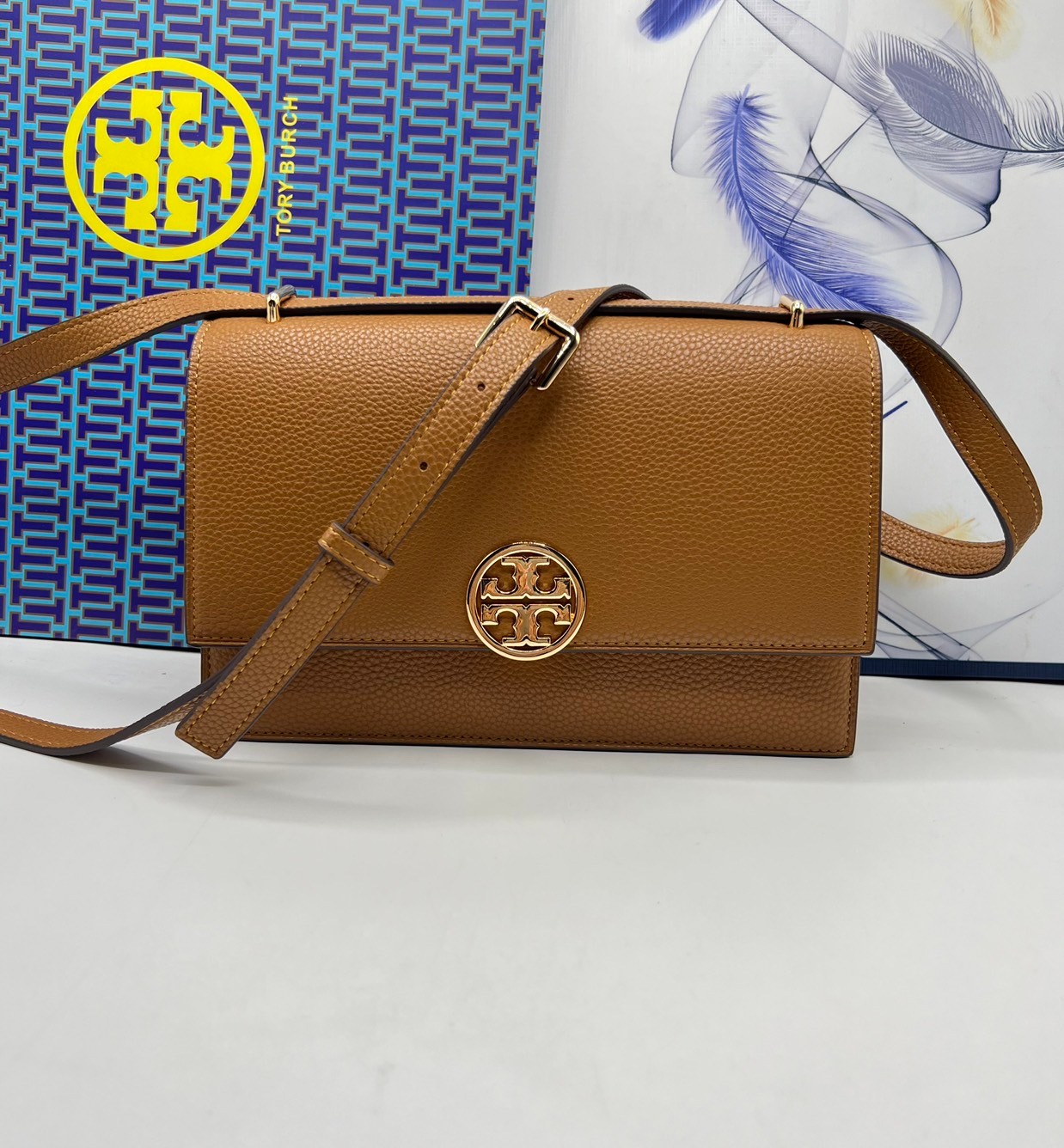 TORY BURCH MILLER LEATHER SHOULDER BAG กระเป๋าสะพายสวยหรู ผู้ดีทุกสี สายถอดได้ ถือเป็นคลัชได้ เกรดออริ สลับแท้ 1:1 ใช้งานต่างประเทศได้