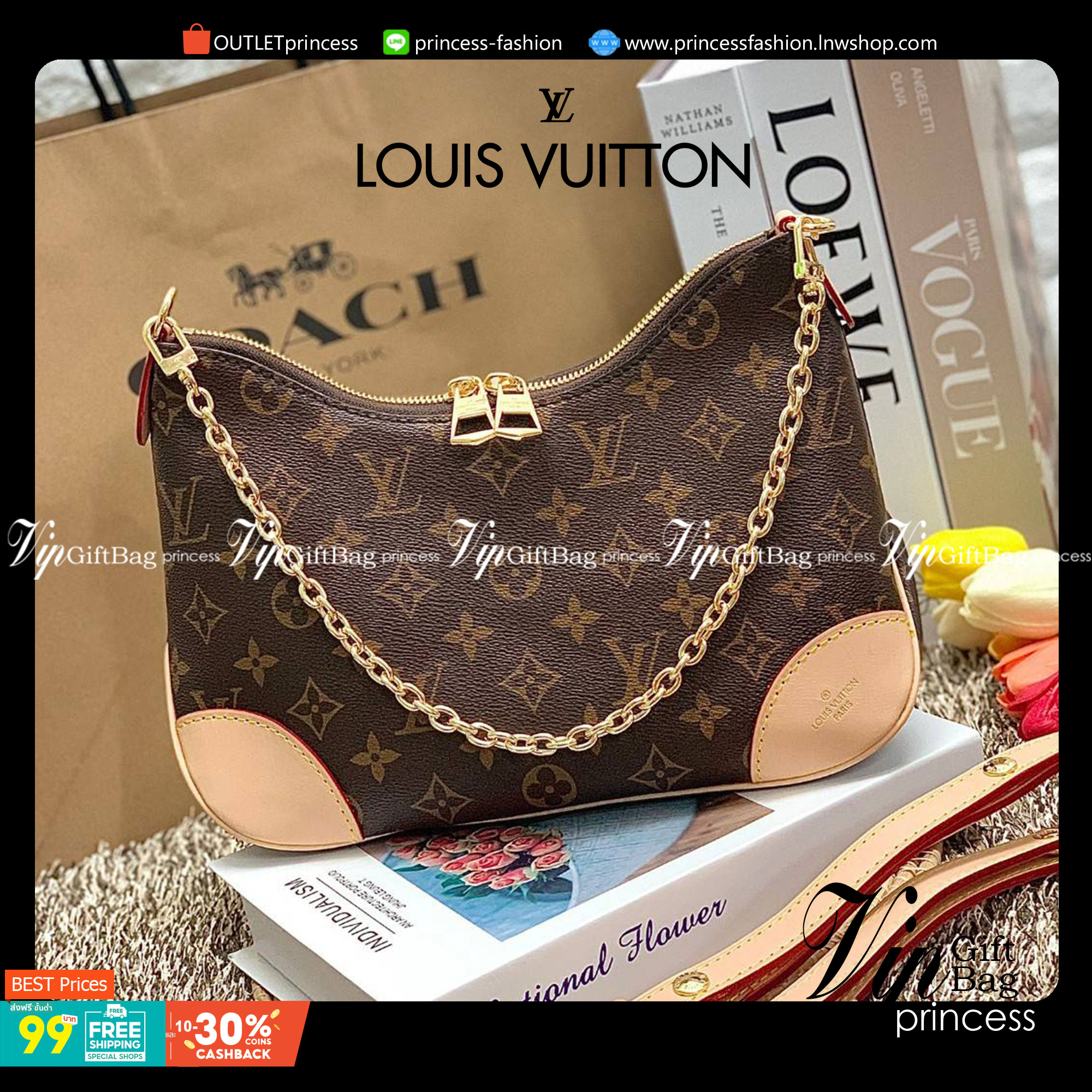 รุ่นฮิตปี2021 สะพายได้ทั่วโลกค่ะ!! LOUIS VUITTON BOULOGNE M45832 พร้อมส่ง! LV PREMIUM GIFT ตปท.!! กระเป๋าหิ้ว//สะพายข้างได้ หนังแกะ ทรงสวยมากๆค่ะ เปิดปิดกระเป๋าแบบซิปคู่ อะไหล่ทองแววหรูหรามากๆ