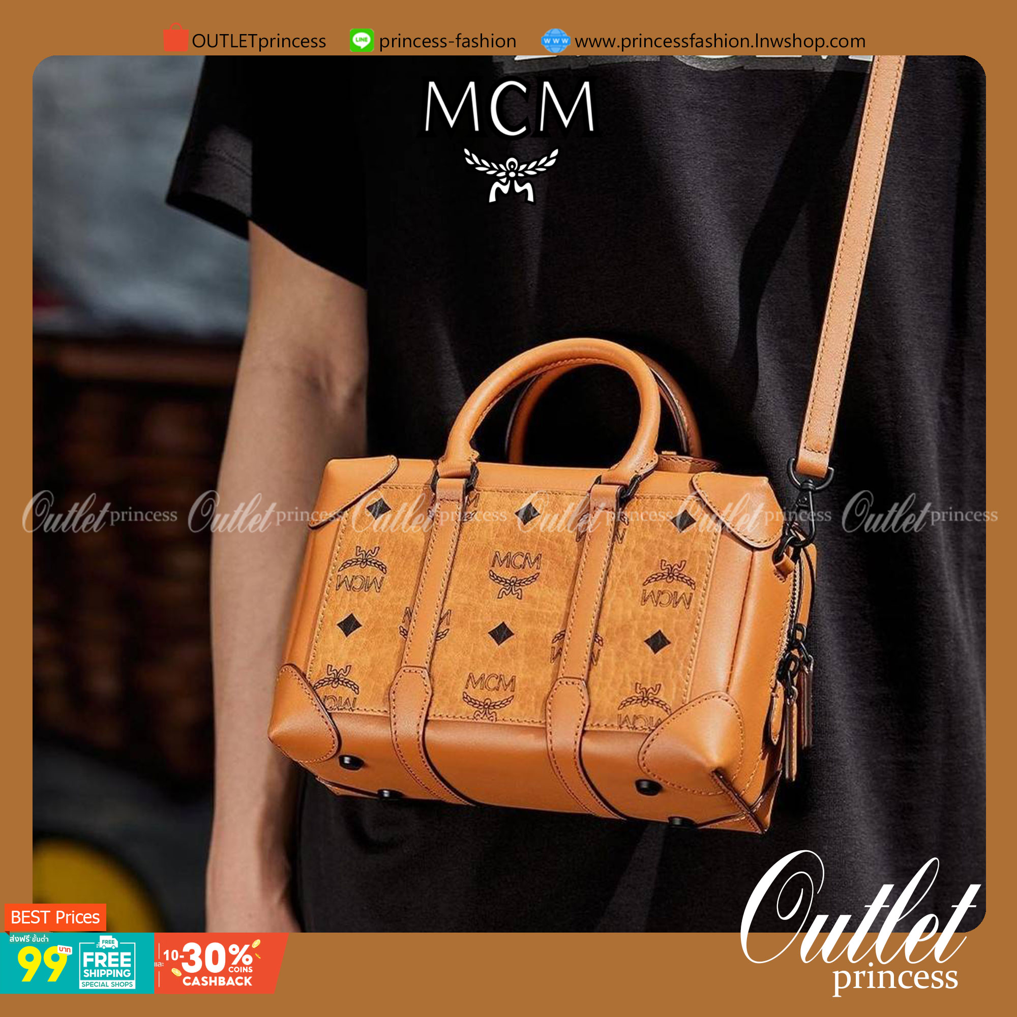 M.C.M SMALL E/W SOFT BERLIN CROSSBODY IN VISETOS ไอเท็มใหม่ในดีไซน์ทรงกระเป๋าเดินทางแบบคลาสสิค ย่อส่วนมาให้ใช้งานได้แบบสบายๆ พกพาสะดวก แมทช์ได้ทุกสไตล์ ใช้ได้แบบ unisex ใช้งานง่ายด้วยหูจับในตัว และซิปหลัก อะไหล่สีดำดูมีมิติตัดกับสีน้ำตาลคอนยัคได้เป็นอย่าง