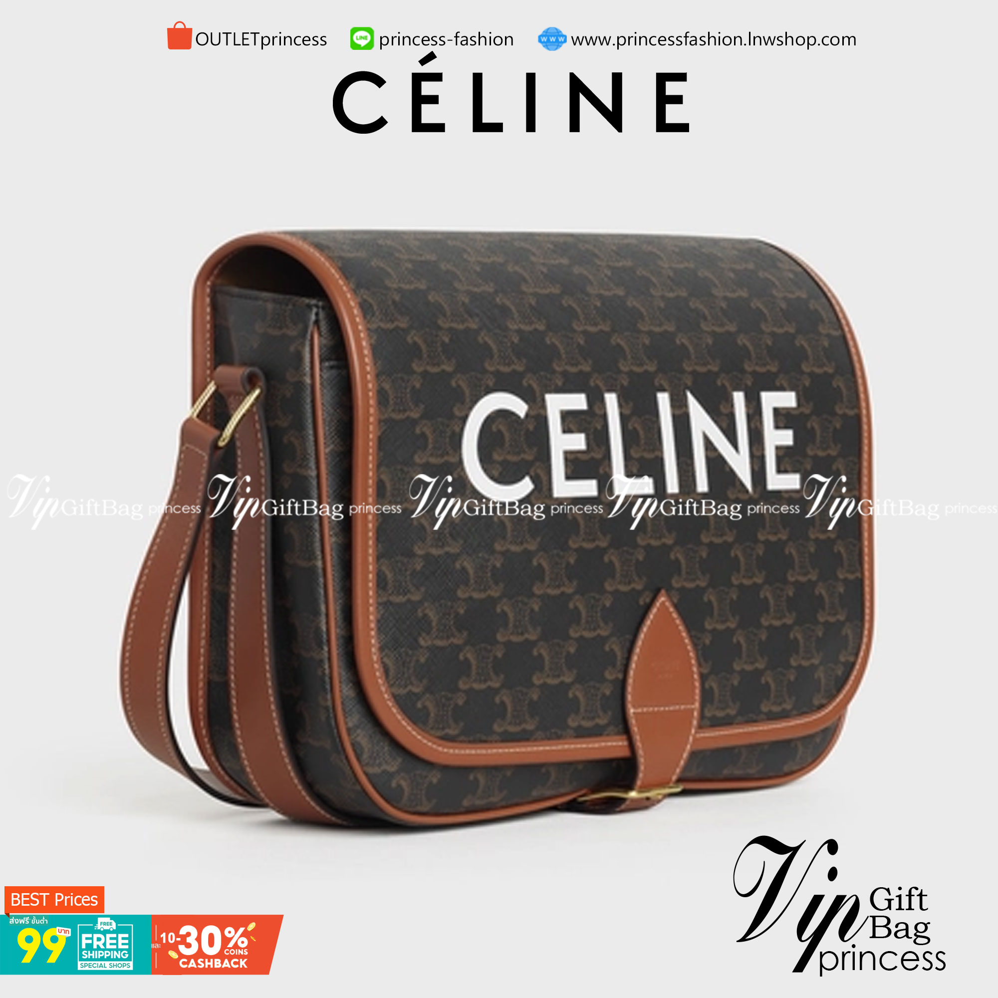 VIP 】Celine Messenger Folco Bag in Triomphe Canvas โดดเด่นไม่เหมือนกับลวดลายแคนวาสที่เป็นเอกลักษ์แบรนด์แบบไม่เหมือนใครให้ด้วยความเรียบหรูดูทางการ เพิ่มความภูมิฐานให้กับคุณอย่างลงตัวเลยทีเดียวสำหรับกระเป๋าทรงแนวนอน ซึ่งเป็นกระเป๋าที่ได้รับความนิยมอย่างมาก 