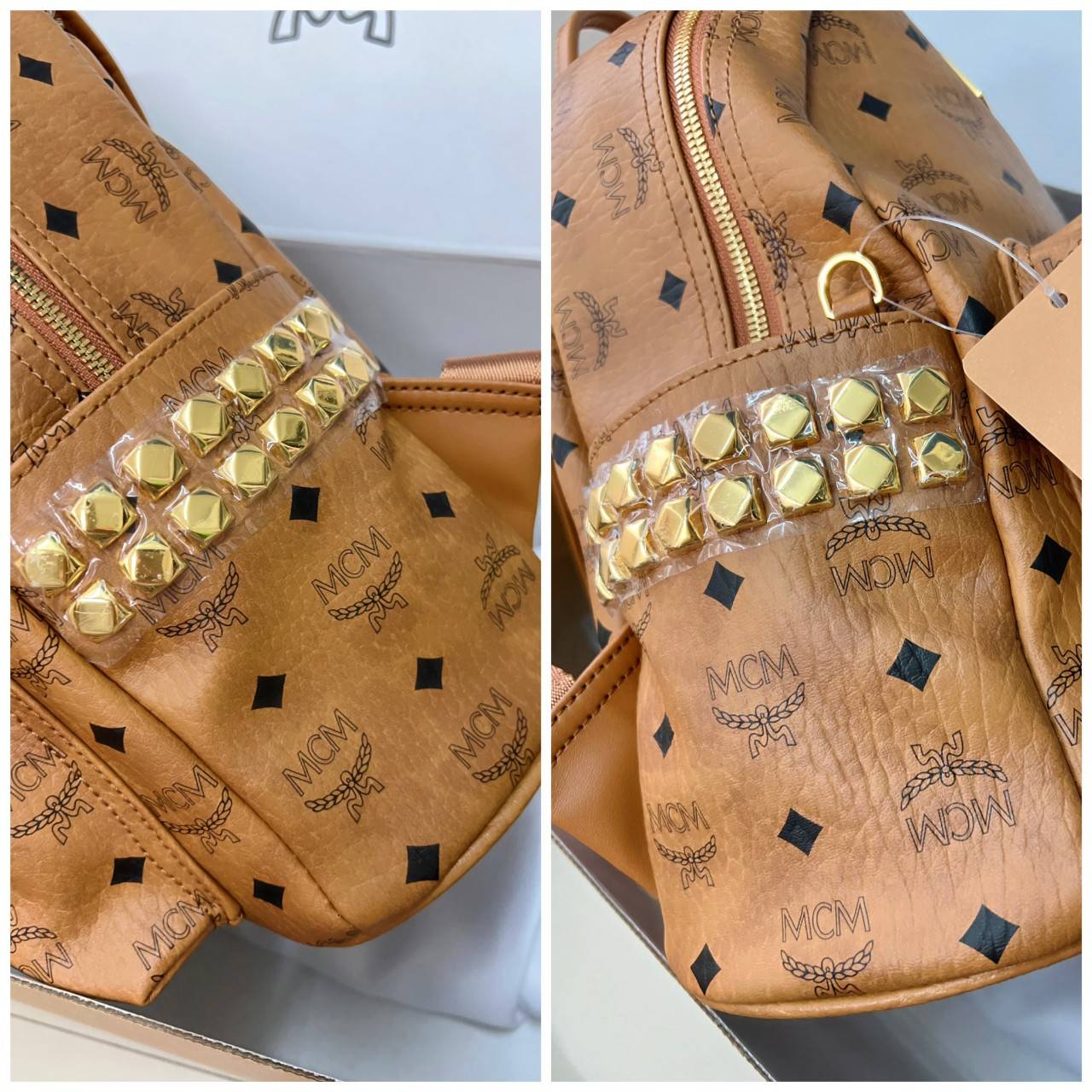 M.C.M Stark Side Studs Backpack in Visetos กระเป๋าเป้คลาสสิก รุ่นที่สามารถใช้งานได้ตลอดทั้งวันและได้ทั้งชาย/หญิง 🧡เกรดท็อปออริ เทียบแท้ 1:1 เกรดดีสุด ใช้งานต่างประเทศได้