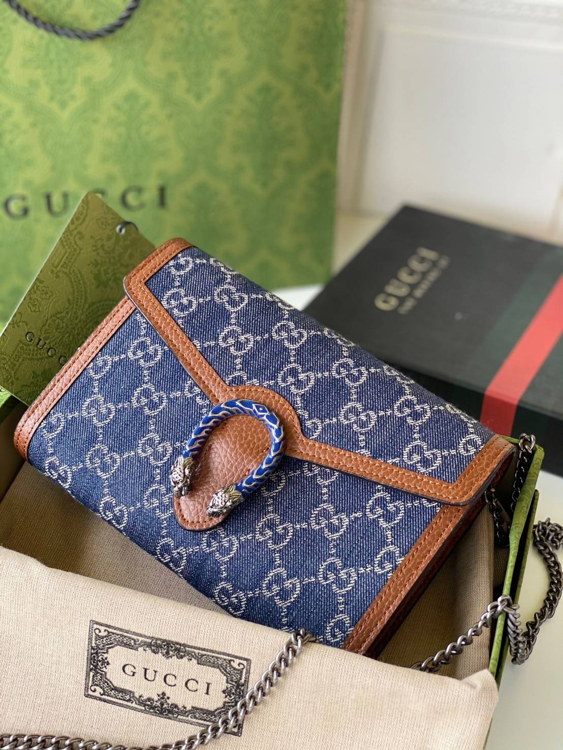 หนังแท้ GUCCI Dionysus mini chain bag / GG Dionysus Wallet พร้อมส่งที่ไทย งานหนังแท้และผ้าแจ็คการ์ดออร์แกนิกอย่างดี พร้อมส่งที่ไทย ภาพสินค้าถ่ายจากงานขายจริง ใช้งานต่างประเทศได้