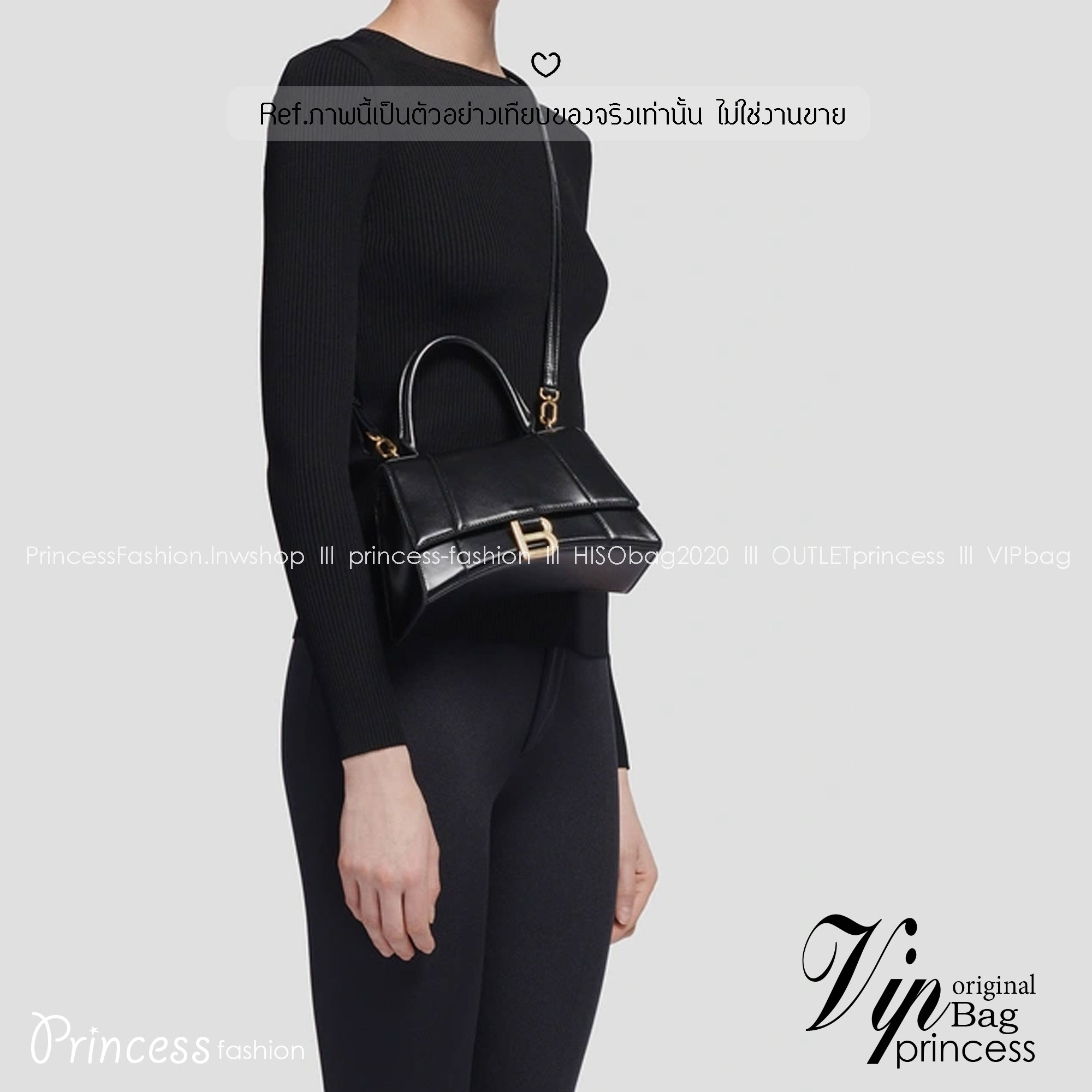 BALENCIAGA Hourglass top-handle tote bag กระเป๋าสะพายแบรนด์หรูซิกเนเจอร์ ที่มาพร้อมดีไซน์โดดเด่น มีความโฉบเฉี่ยว โค้งมนเหมือนพระจันทร์เสี้ยว เพิ่มความสวยสะดุดตาด้วยการตกแต่งอักษร B เมทัลลิก